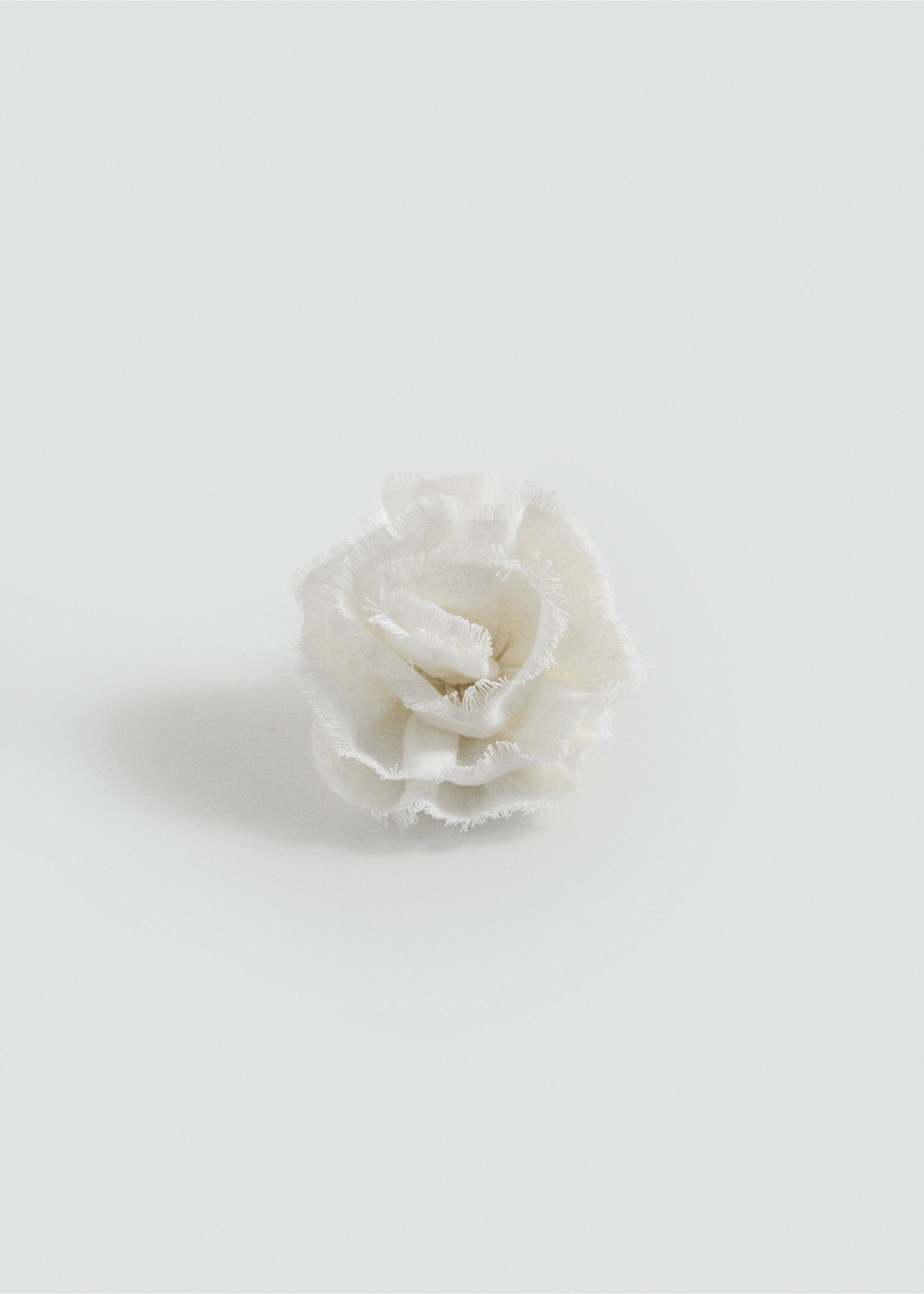 Linen flower scrunchie - Article without model, Ecru. Ref: 87045931-00.
