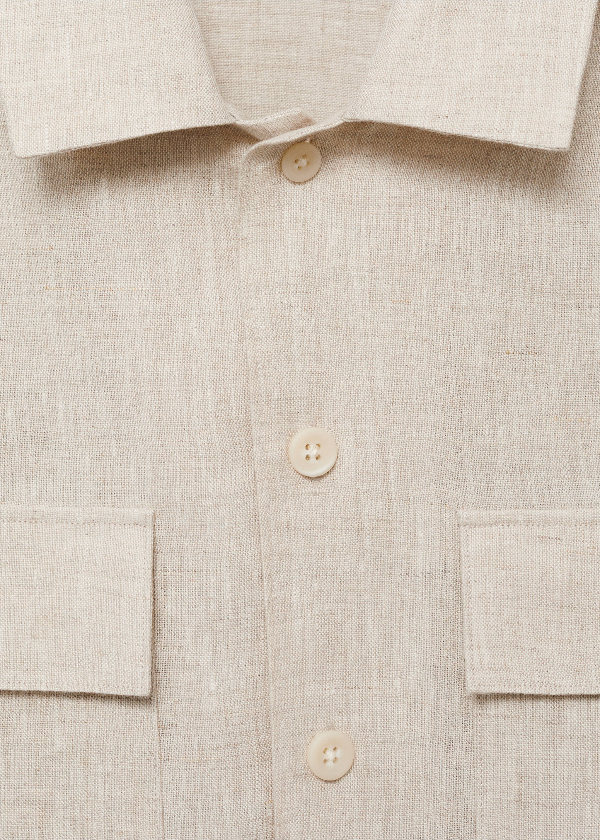 Surchemise 100 % lin poches - Détail de l'article 8, Sable. Ref: 87045933-00.