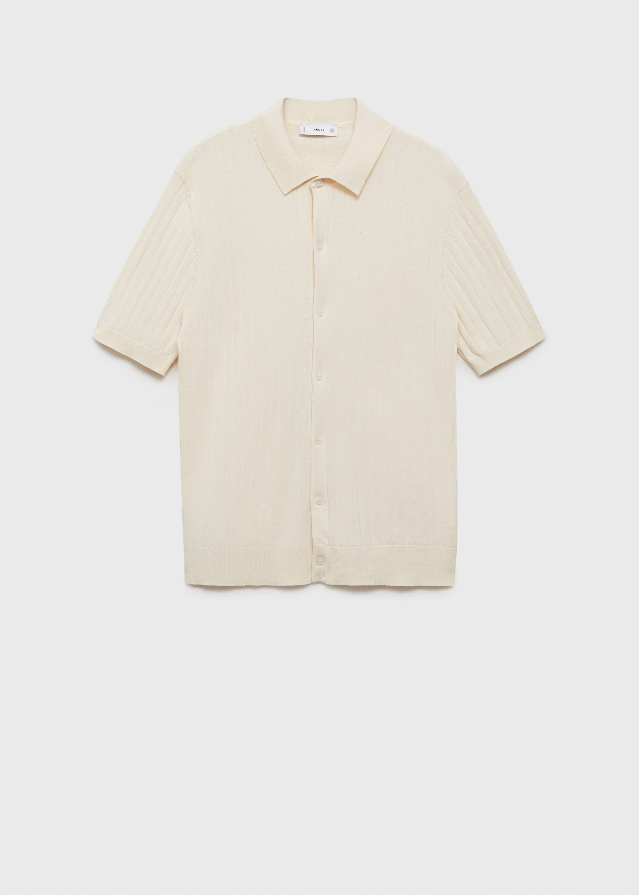 Camisa punto fino canalé - Artículo sin modelo, Blanco marfil. Ref: 87045935-00.