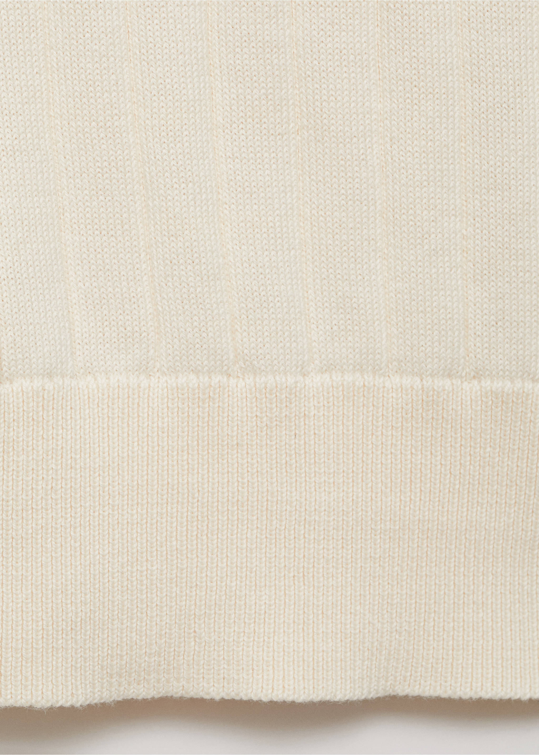 Camisa punto fino canalé - Detalle del artículo 0, Blanco marfil. Ref: 87045935-00.