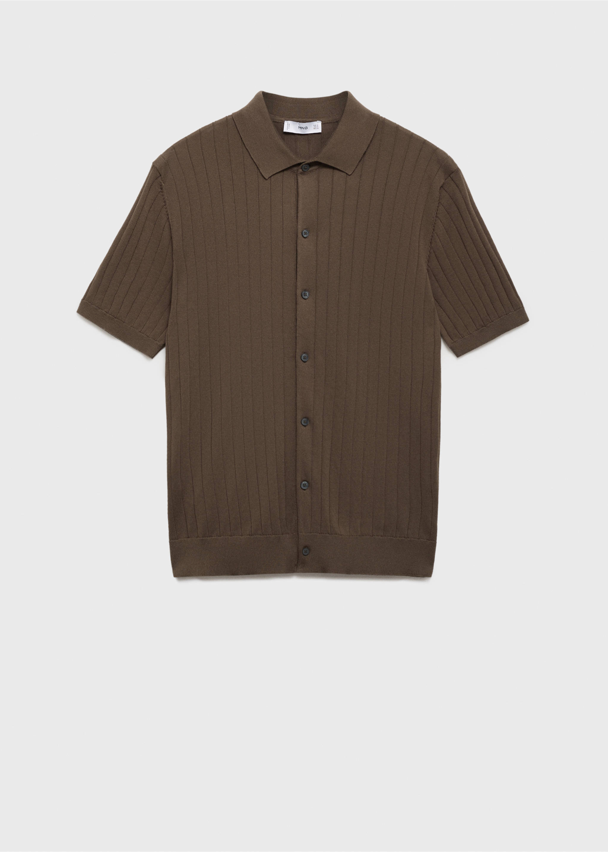 Fine rib-knit shirt - Article without model, Brown. Ref: 87045935-00.