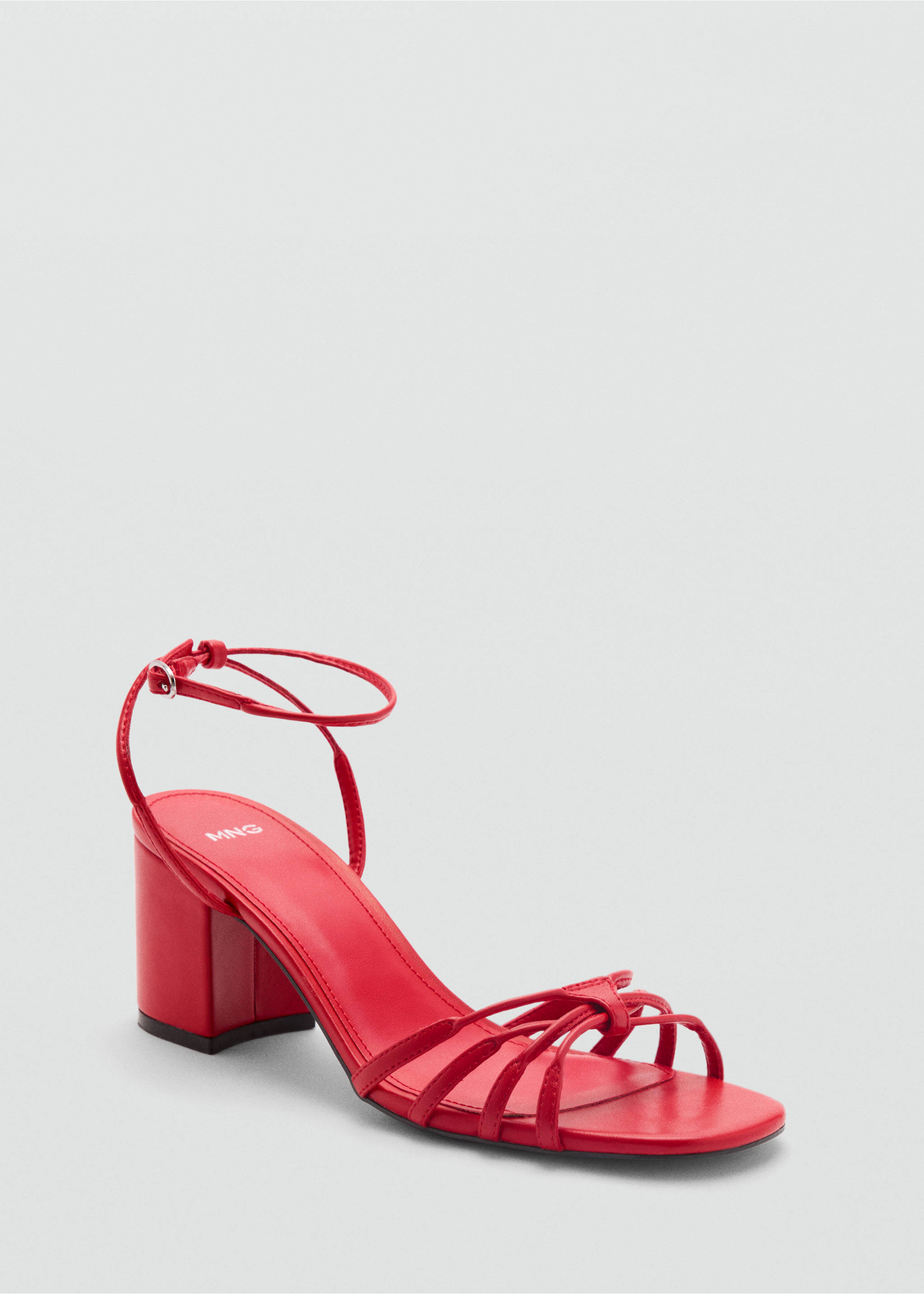 Strappy heeled sandals - Medium plane, Red. Ref: 87045937-00.