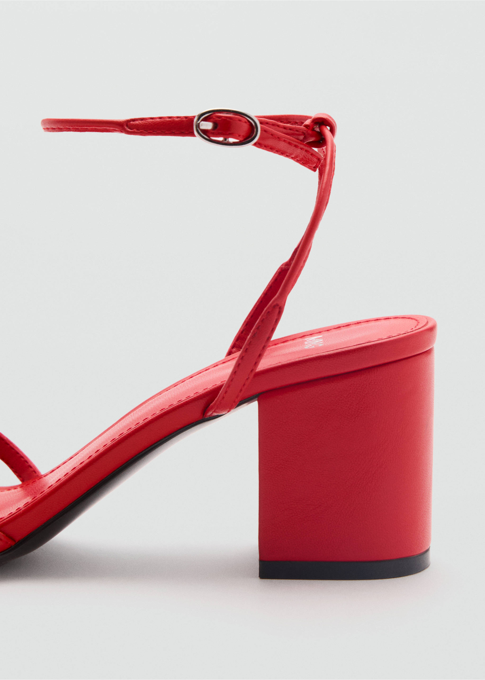 Strappy heeled sandals - Details of the article 1, Red. Ref: 87045937-00.
