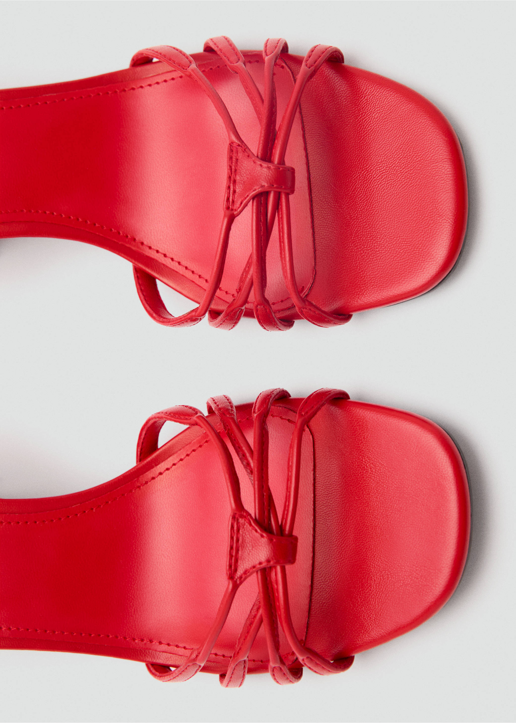 Strappy heeled sandals - Details of the article 2, Red. Ref: 87045937-00.