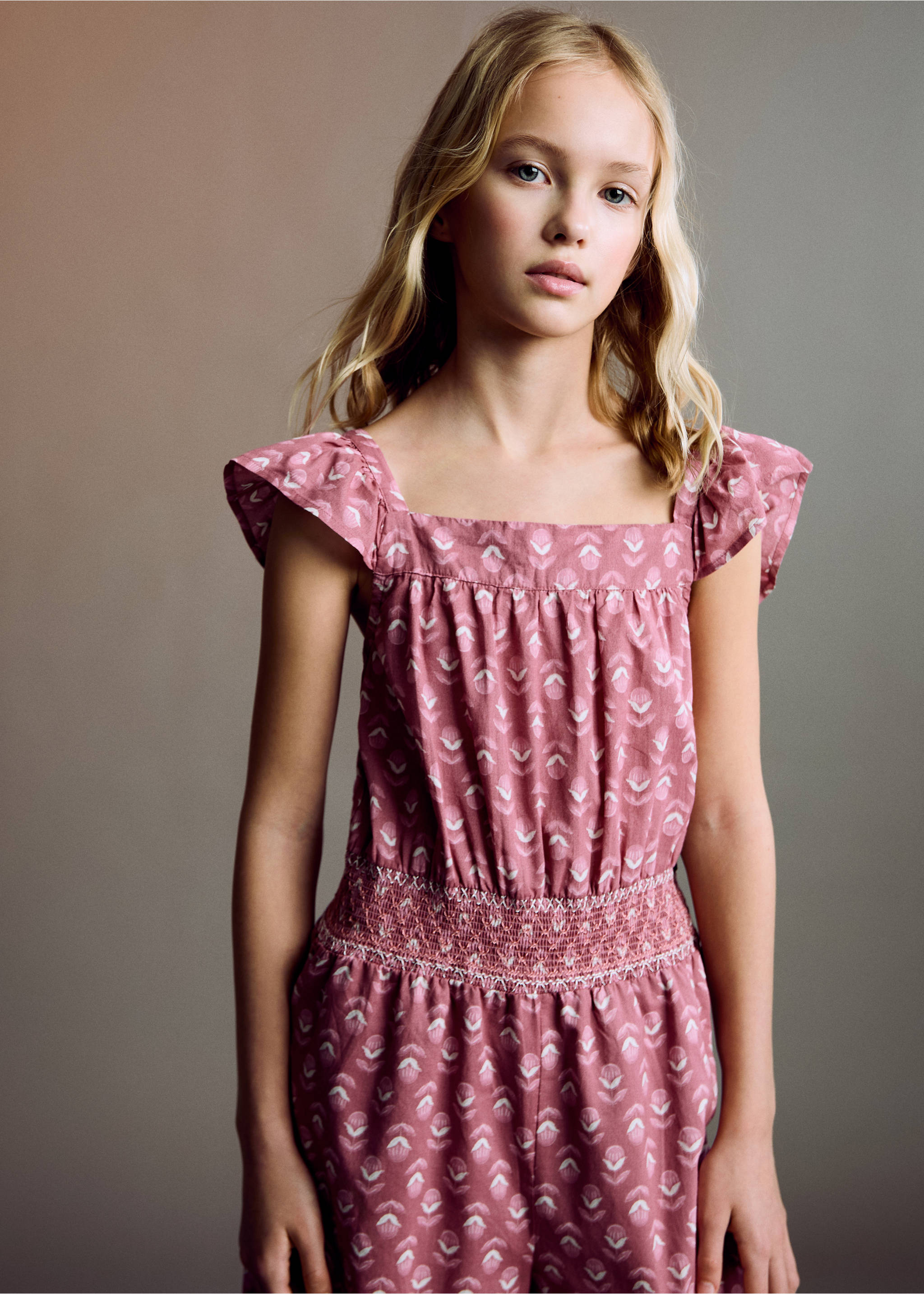 Long printed jumpsuit - Medium plane, Strawberry. Ref: 87045942-00.