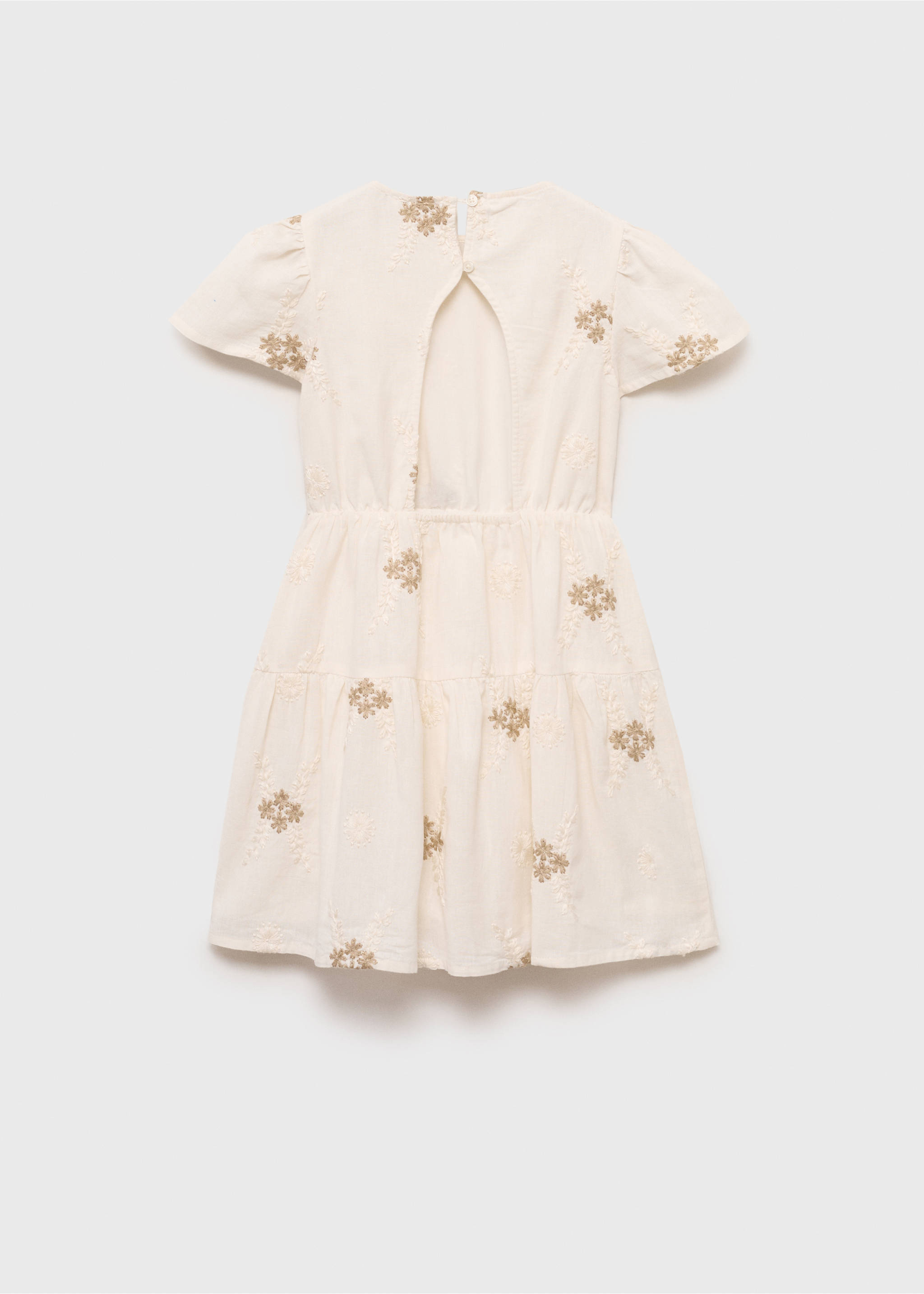 Short dress with embroidered detail - Reverse of the article, Off White. Ref: 87045945-00.