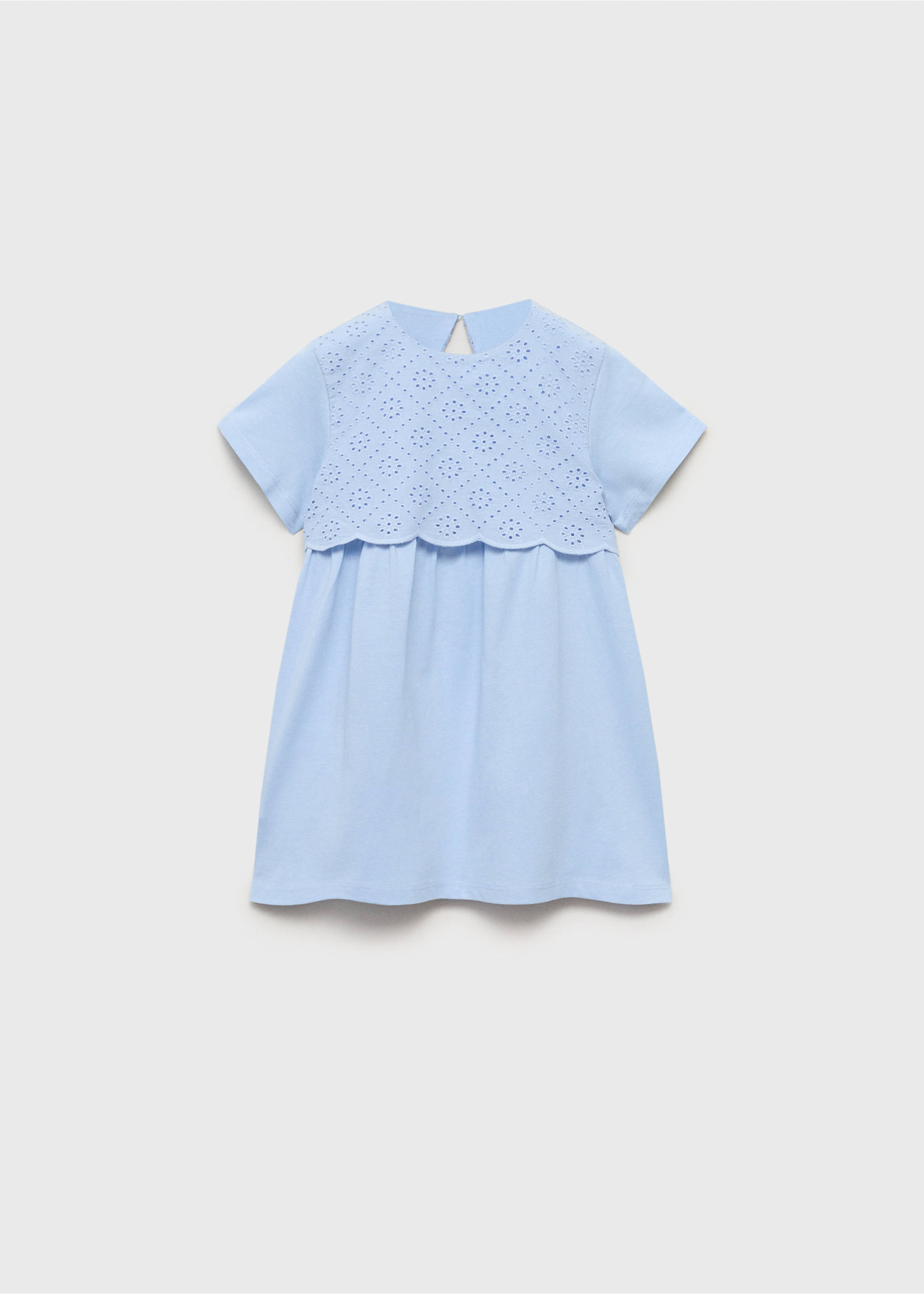 Robe brodée coton - Article sans modèle, Bleu. Ref: 87045948-00.