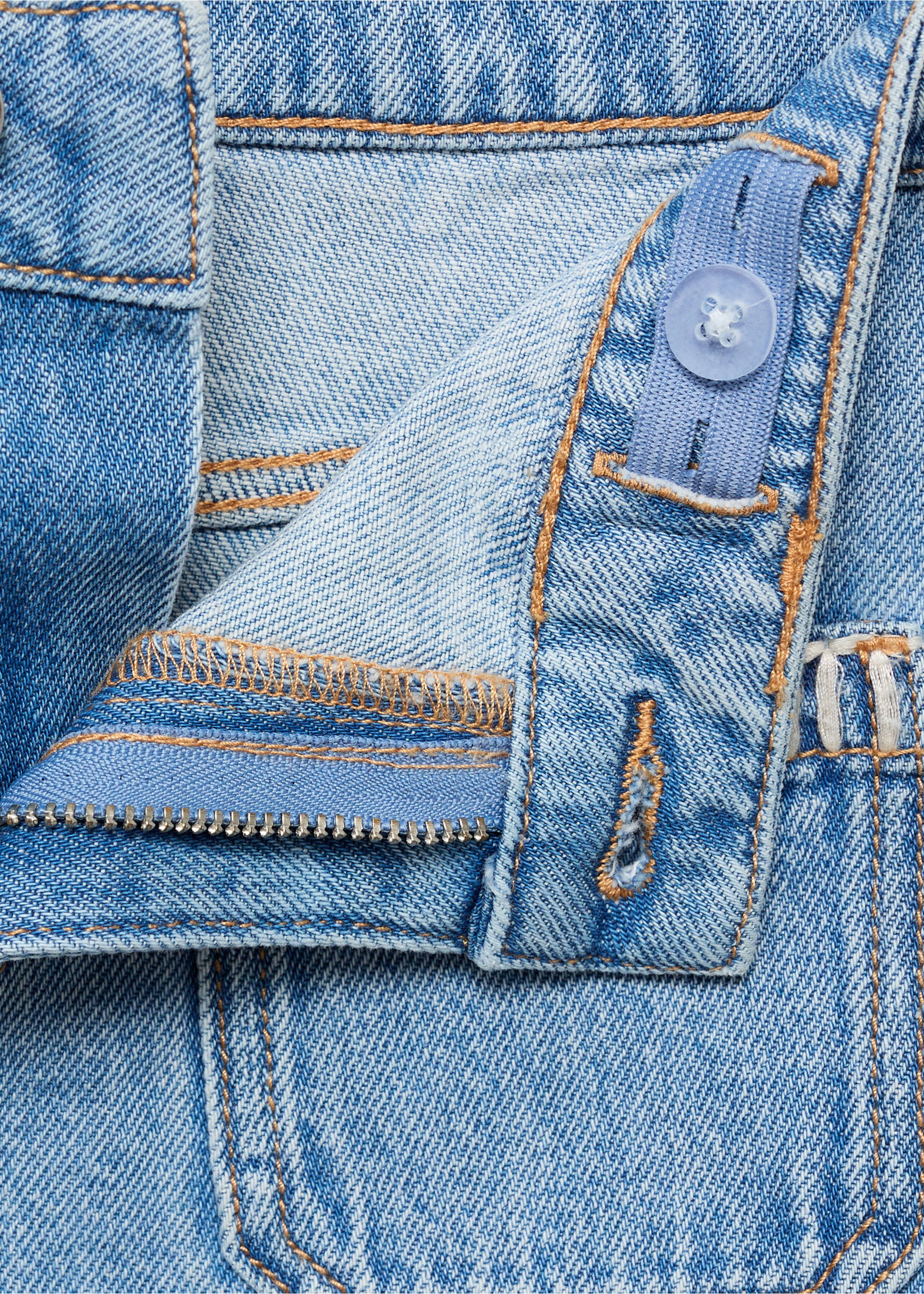 Denim short skirt - Details of the article 0, Medium Blue. Ref: 87045949-00.