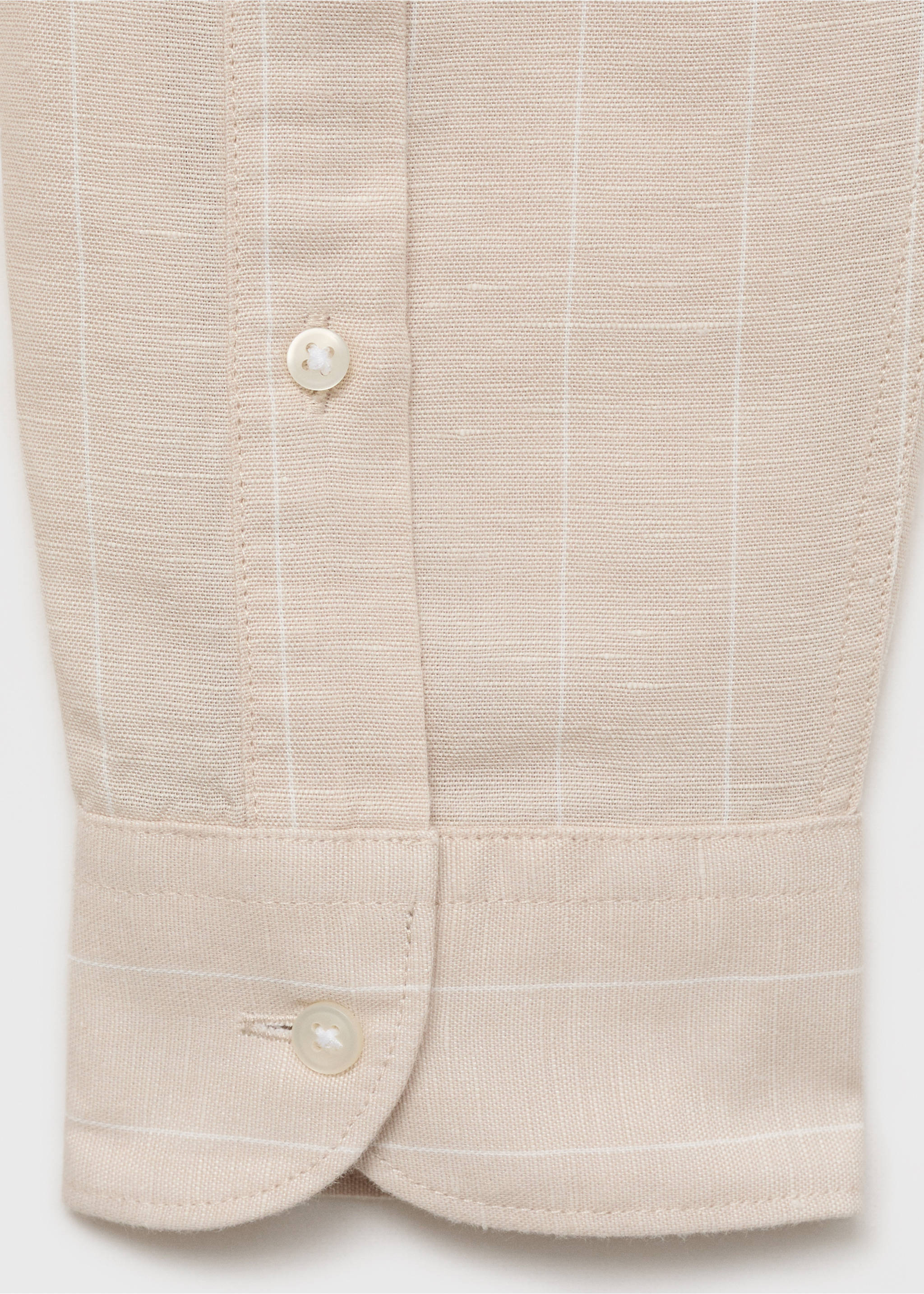 Linen pinstripe shirt - Details of the article 0, Beige. Ref: 87045951-00.