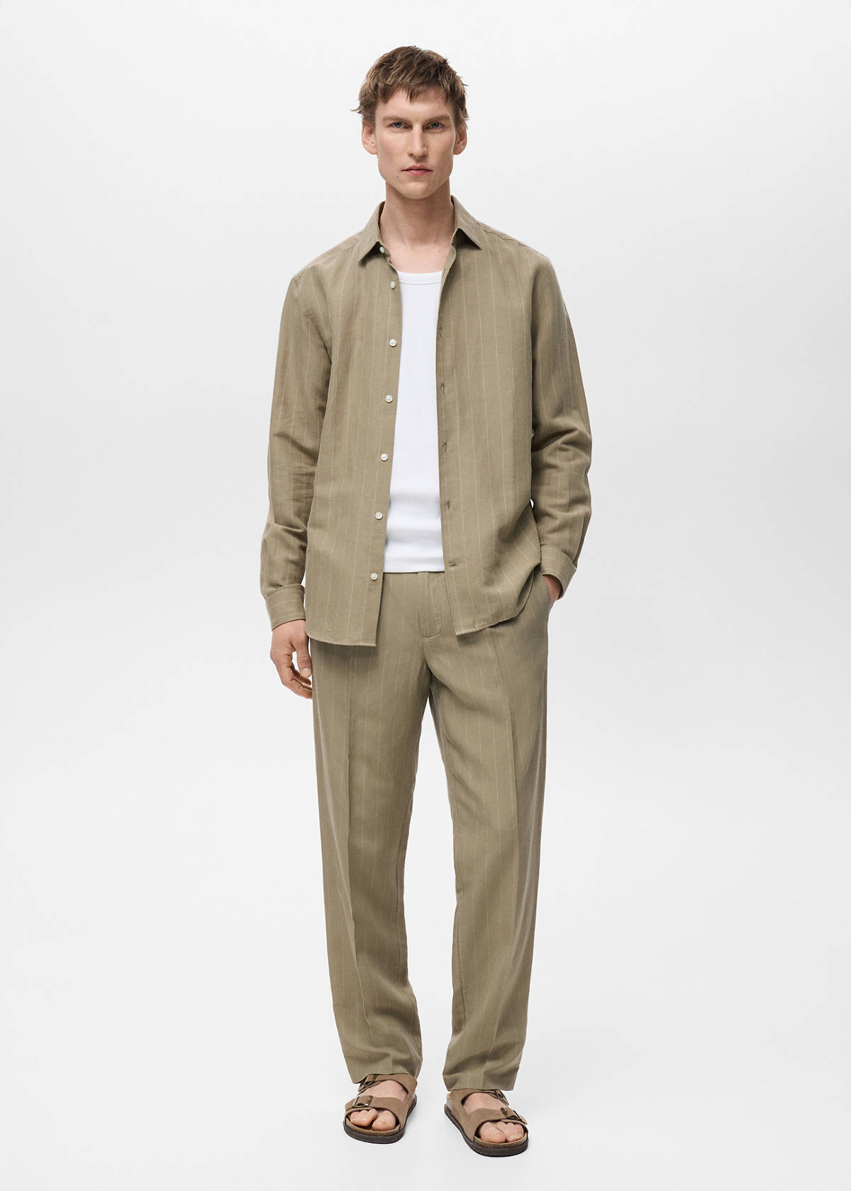 Linen pinstripe shirt
