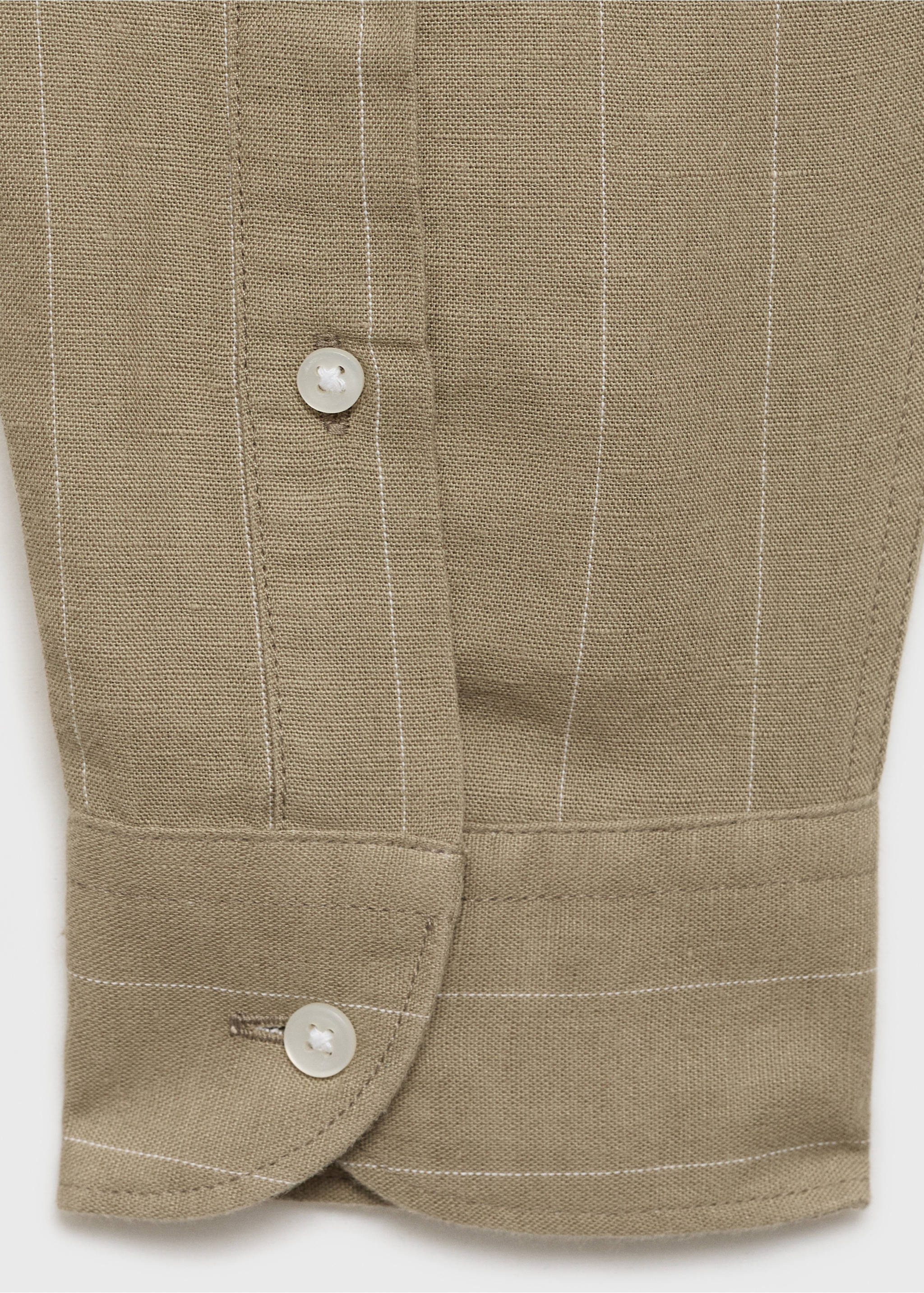 Linen pinstripe shirt - Details of the article 0, Khaki. Ref: 87045951-00.