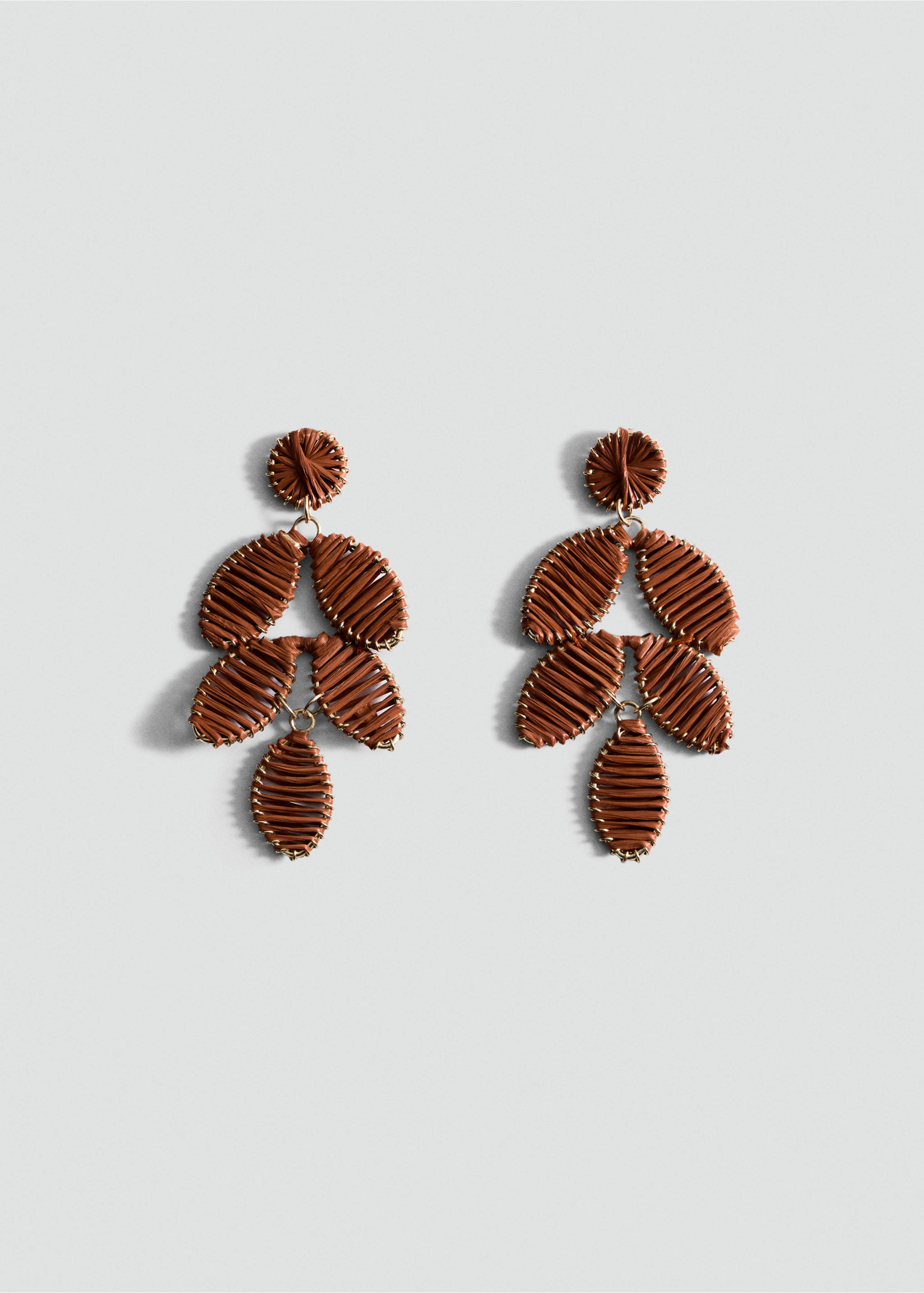 Boucles d'oreilles pendantes design fleuri - Article sans modèle, Orange brûlé. Ref: 87045953-00.
