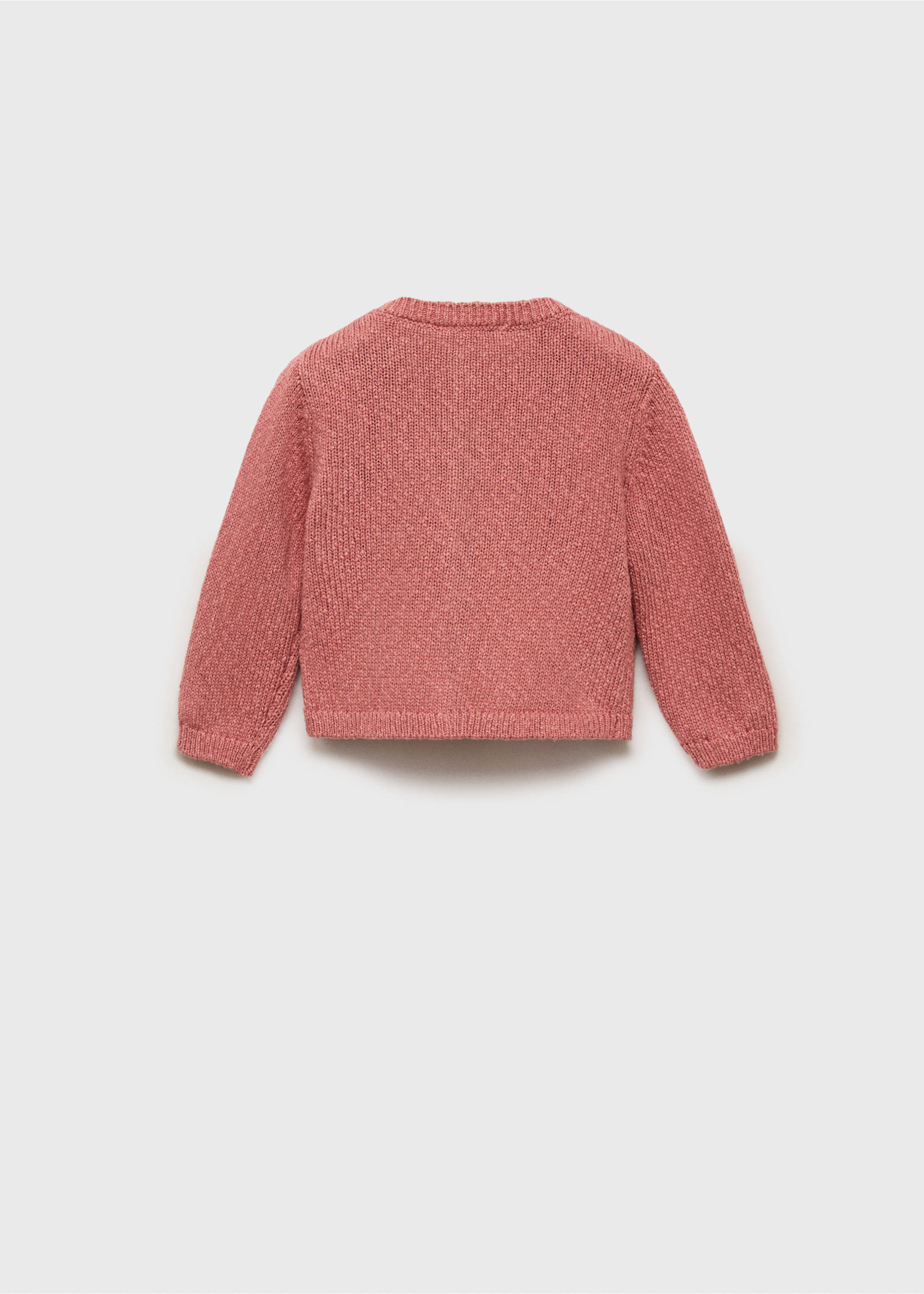 Knitted button cardigan - Reverse of the article, Pink. Ref: 87045955-00.