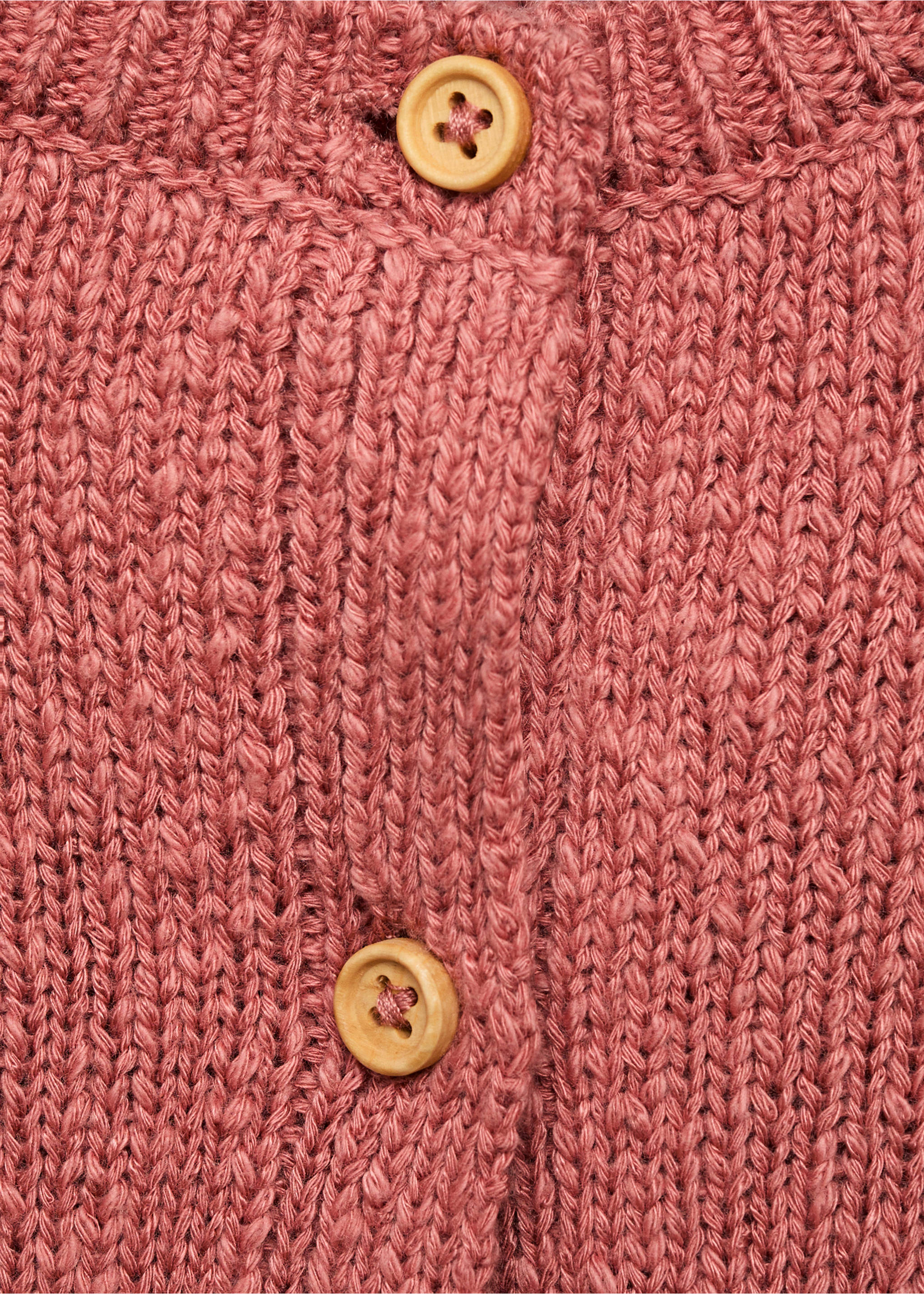 Knitted button cardigan - Details of the article 8, Pink. Ref: 87045955-00.