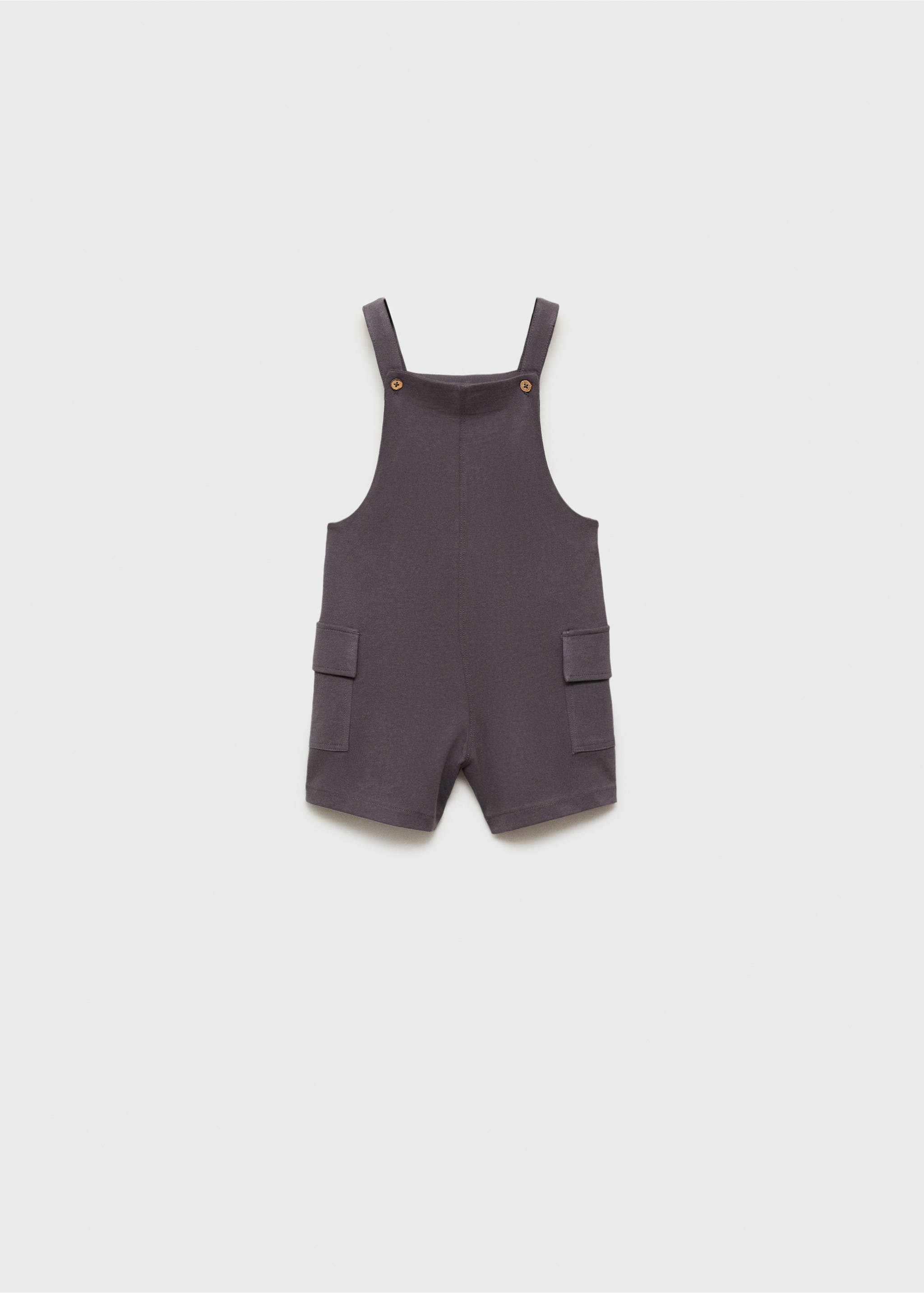 Knitted short dungarees - Article without model, Charcoal. Ref: 87045958-00.