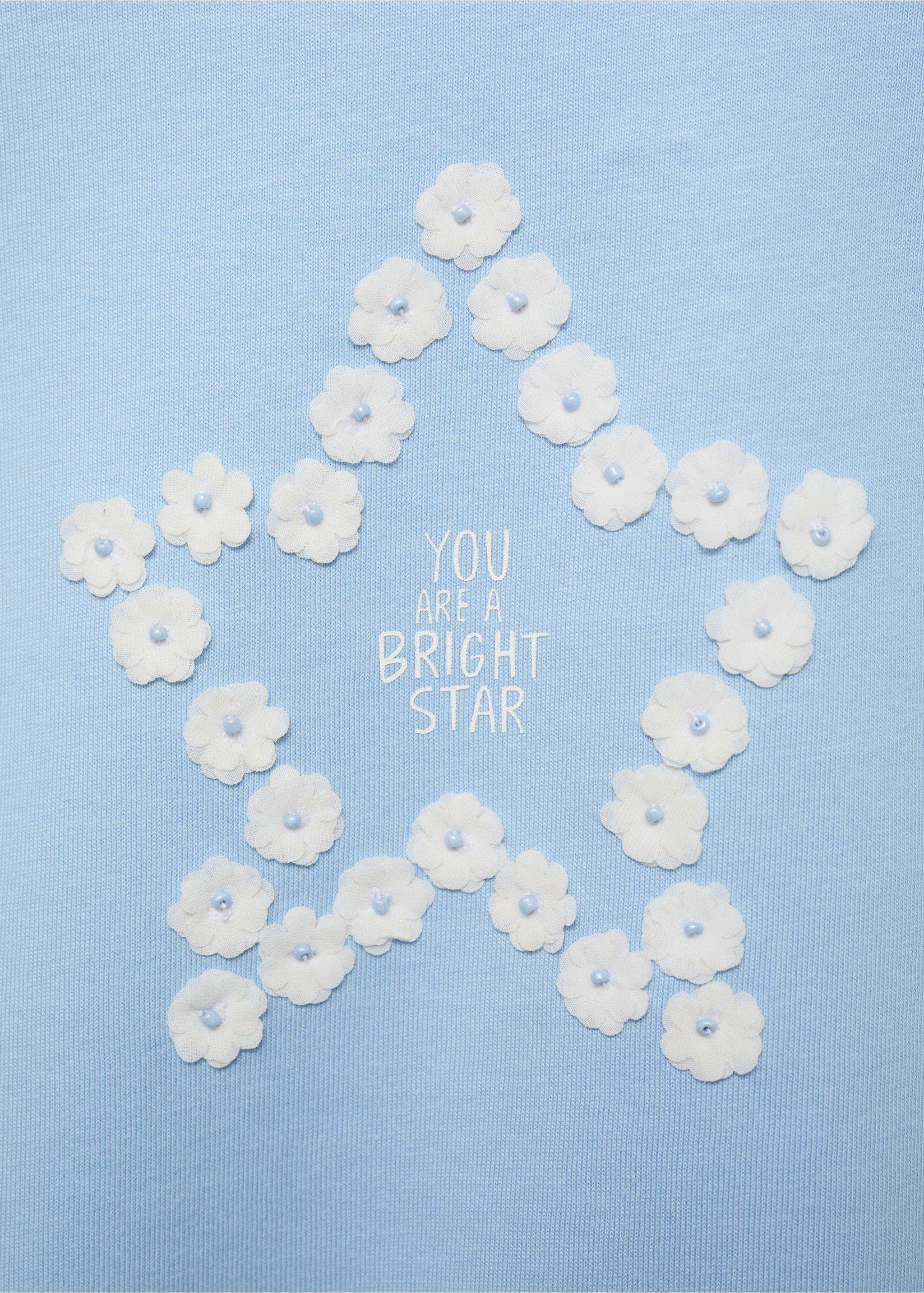 Ruffle embossed t-shirt - Details of the article 8, Sky Blue. Ref: 87045959-00.