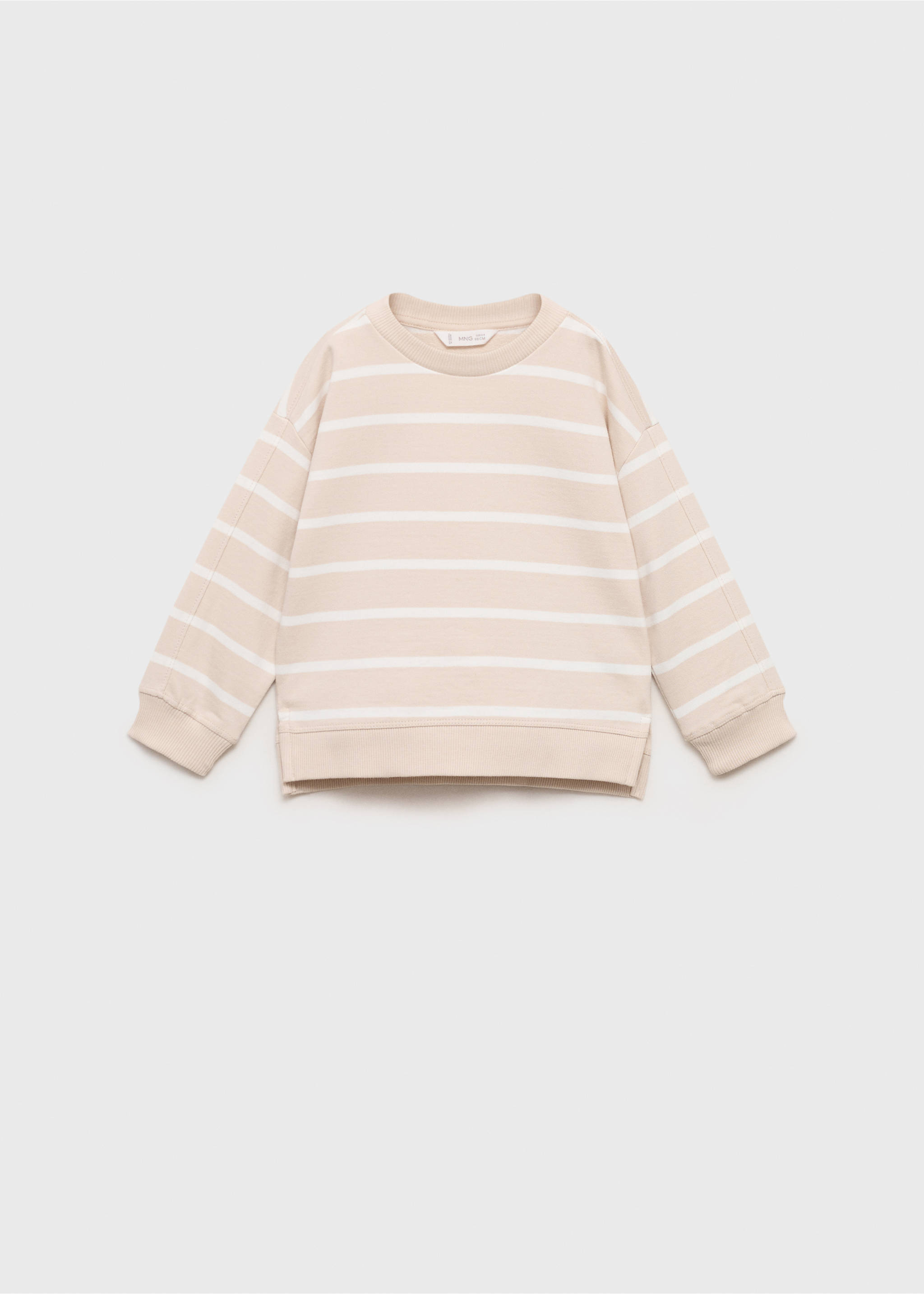 Gestreiftes Baumwoll-Sweatshirt - Artikel ohne Model, Sandfarben. Ref: 87045964-00.