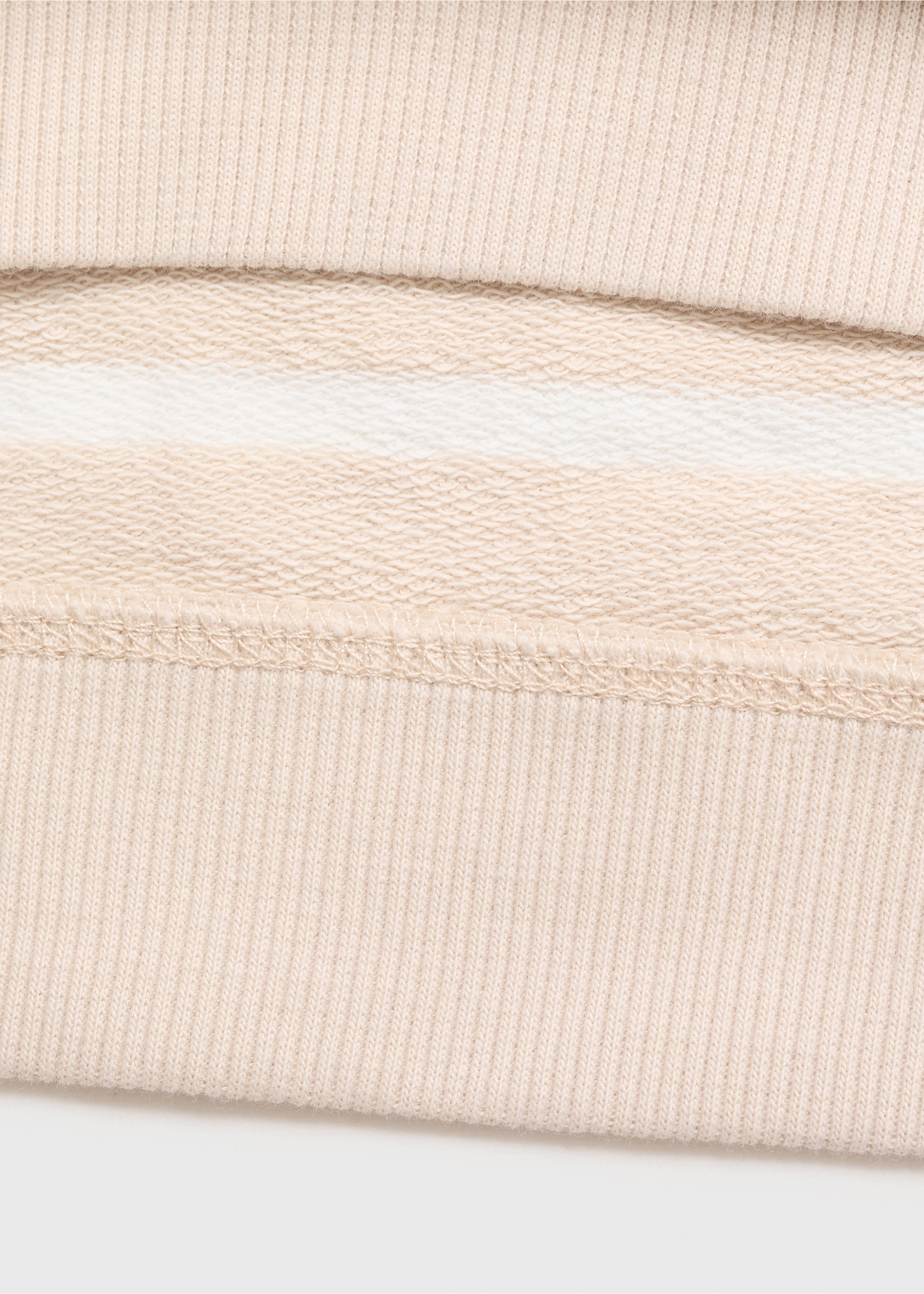 Gestreiftes Baumwoll-Sweatshirt - Detail des Artikels 0, Sandfarben. Ref: 87045964-00.