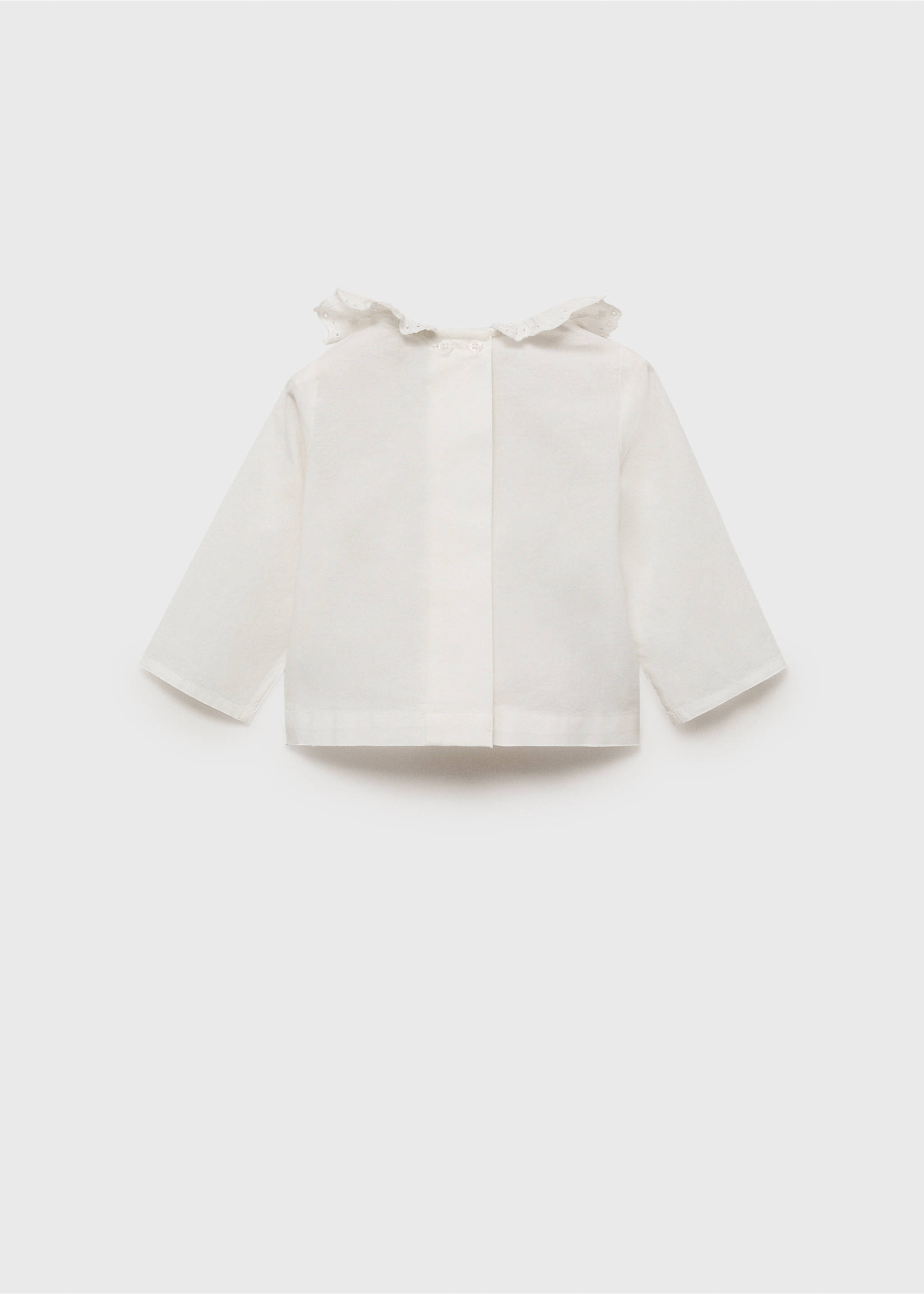 Cotton babydoll neck blouse - Reverse of the article, Off White. Ref: 87045966-00.