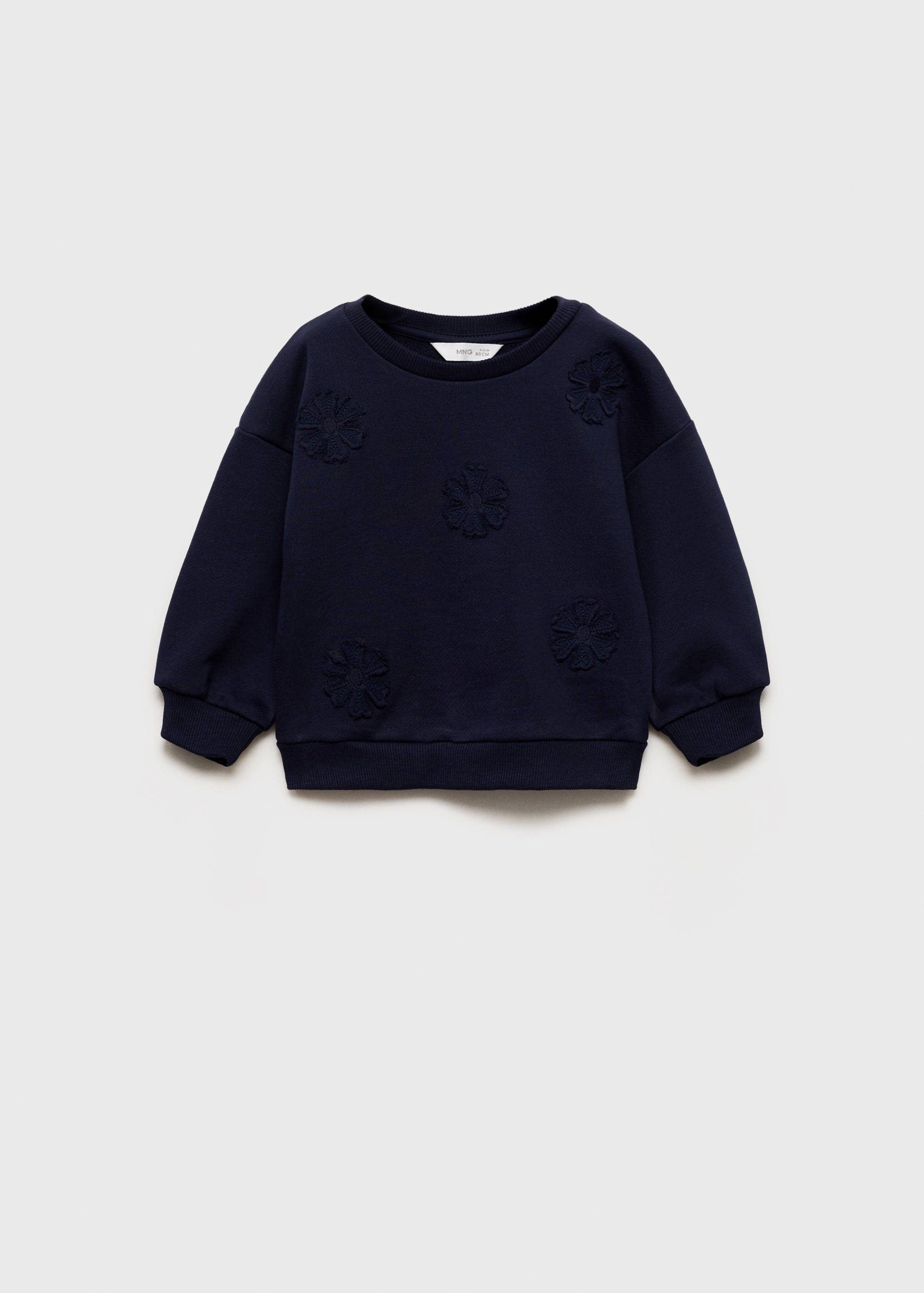 Embroidered detail cotton sweatshirt - Article without model