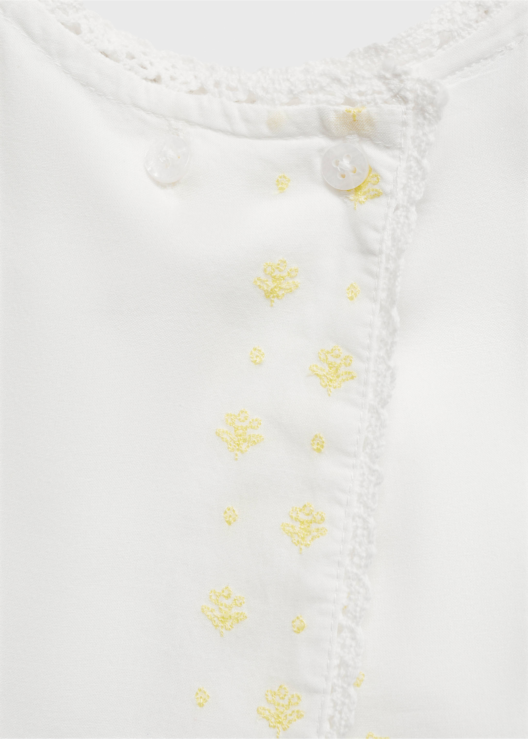 Dress and frog with embroidered details - Details of the article 8, Off White. Ref: 87045974-00.