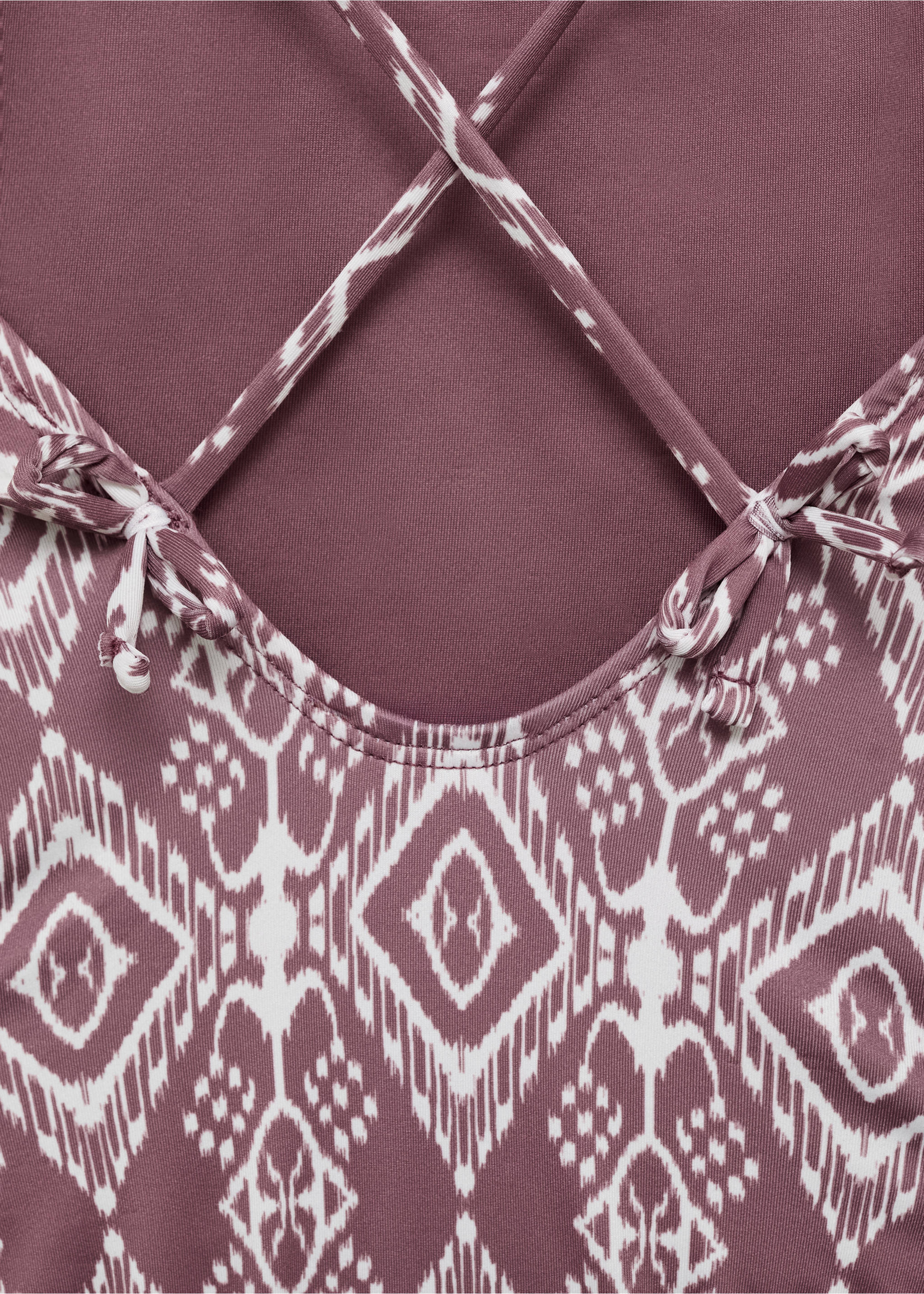 Ethnic-print swimsuit - Details of the article 0, Wine. Ref: 87045975-00.