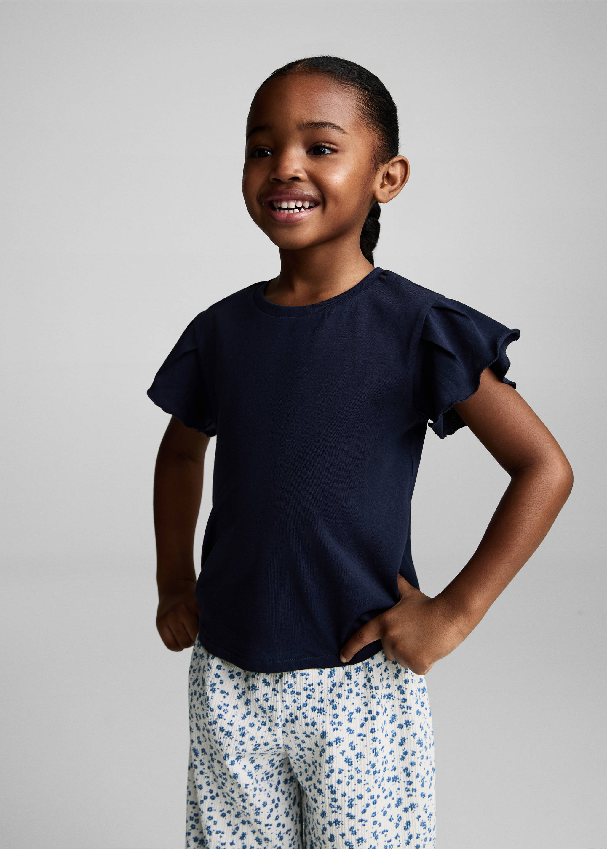 Pantalon imprimé floral - Plan moyen, Blanc cassé. Ref: 87045977-00.