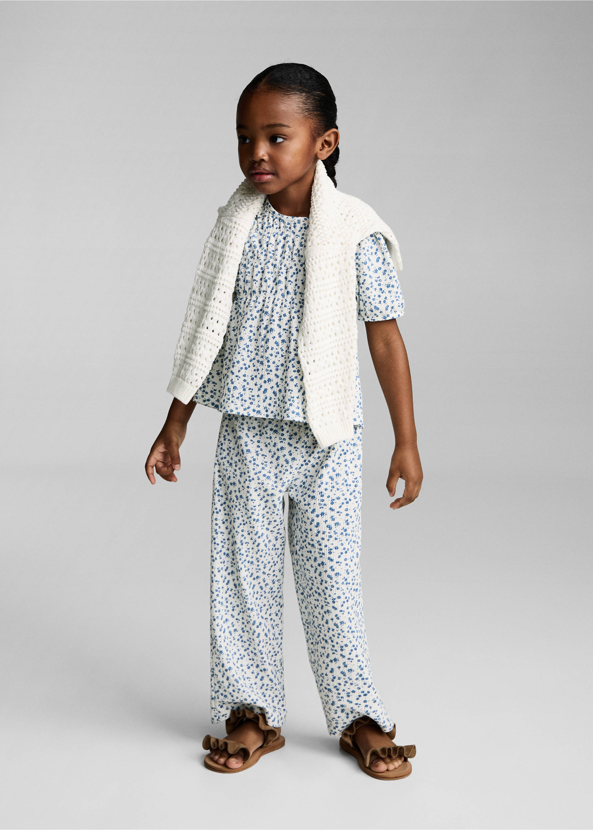 Pantalon imprimé floral - Détail de l'article 2, Blanc cassé. Ref: 87045977-00.