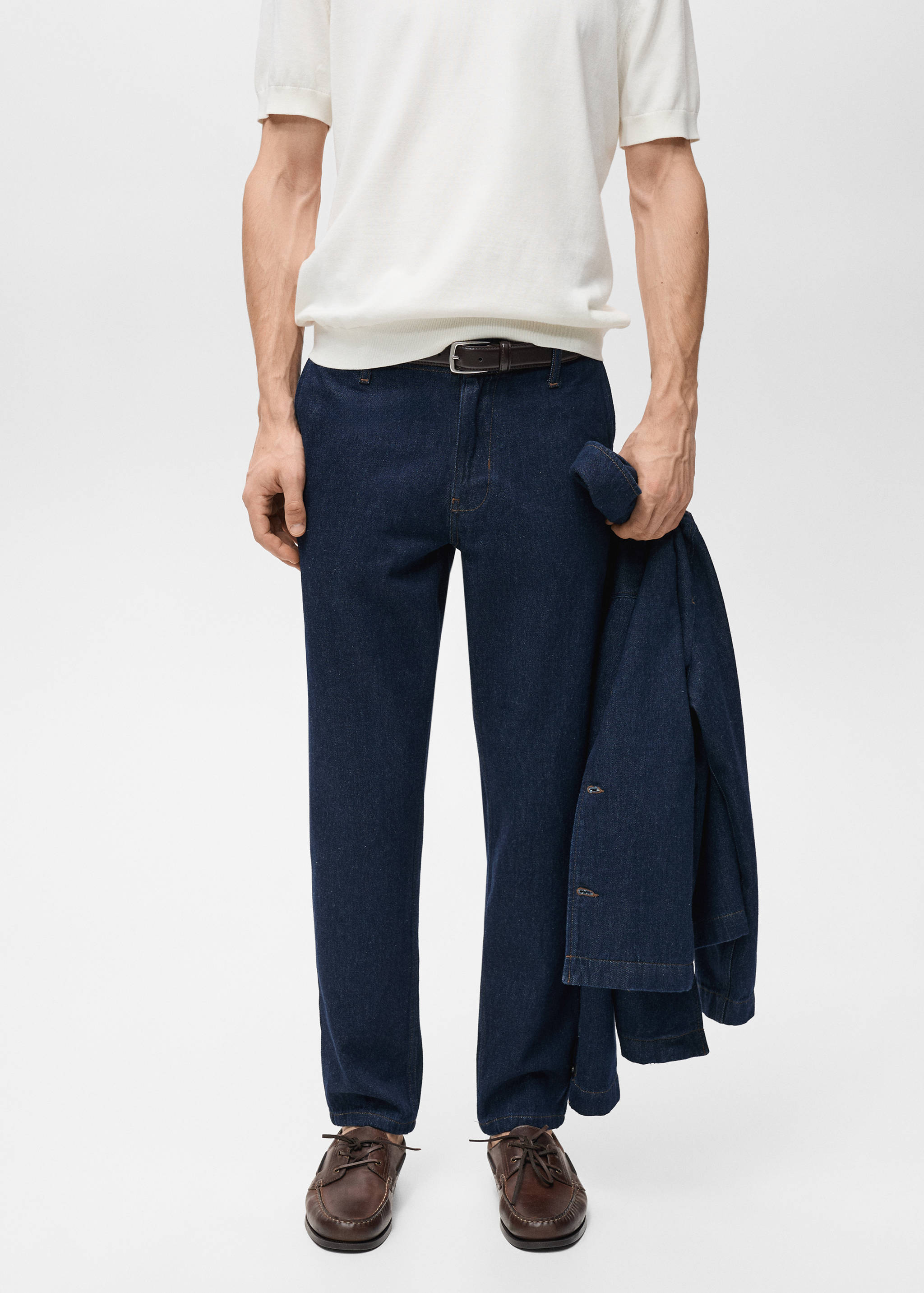 Regular-fit jeans met donkere wassing - Middenvlak