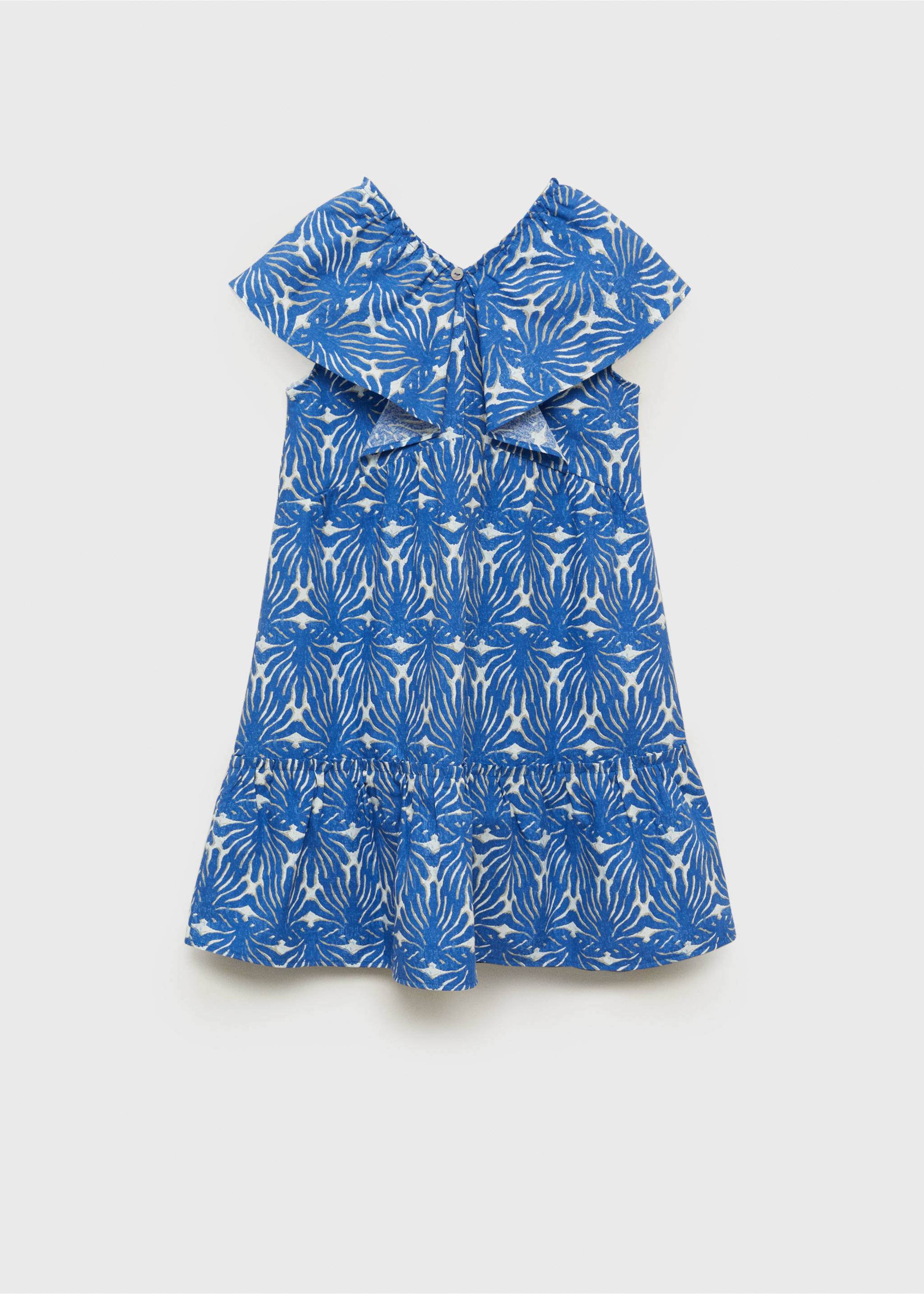 Robe imprimée manche volant - Verso de l’article, Bleu. Ref: 87045990-00.