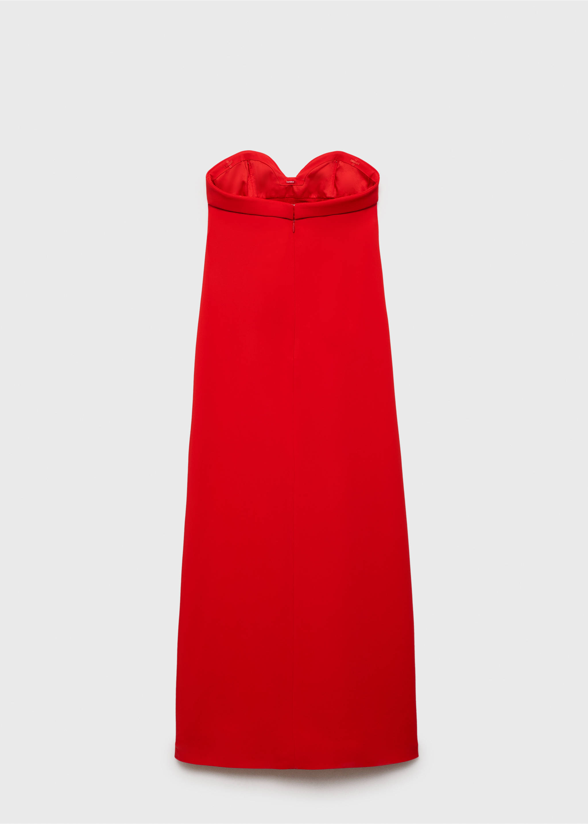 Red strapless dress, back view., Red. Ref: 87045992-00.