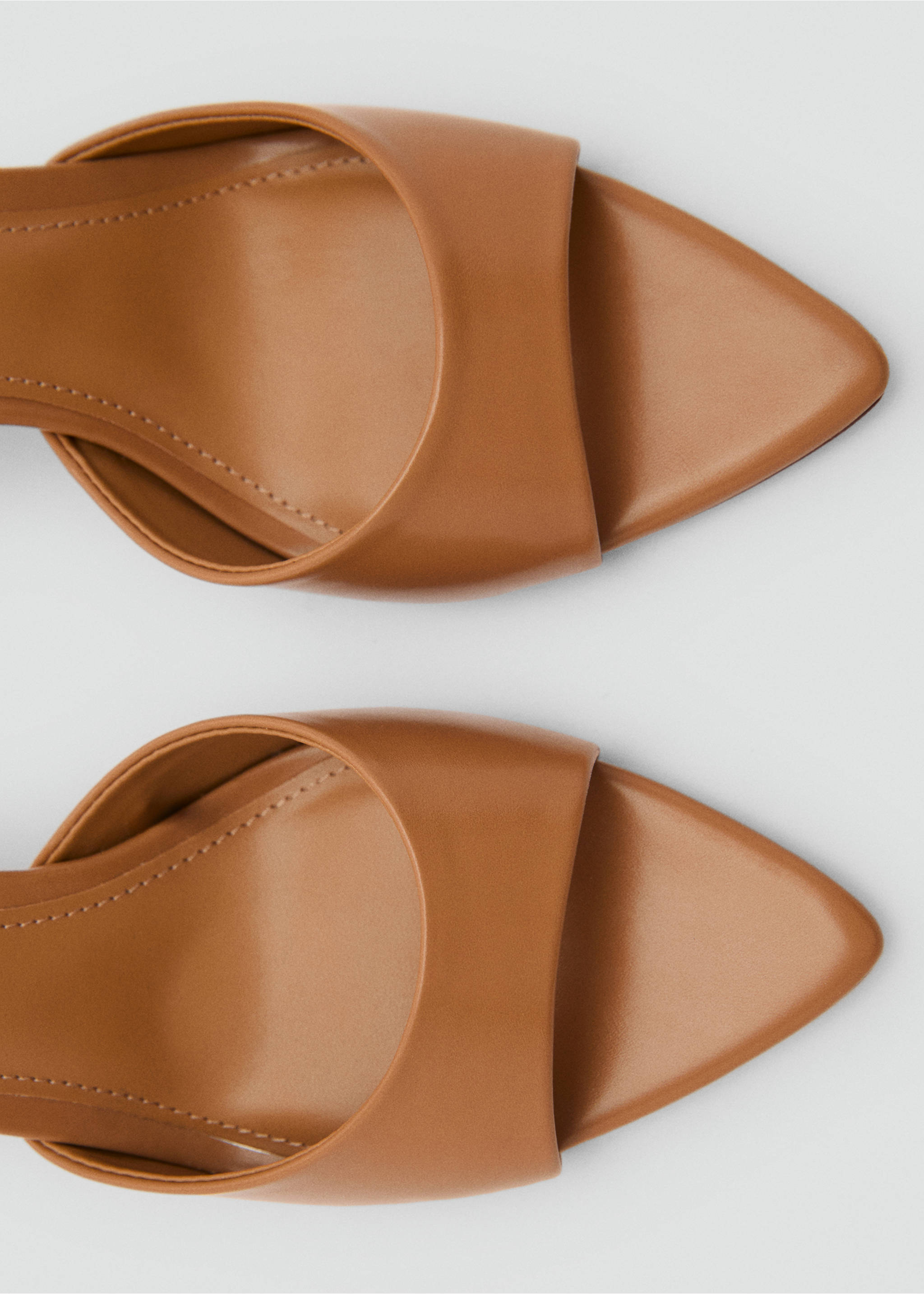 Pointed heel sandals - Details of the article 2, Medium Brown. Ref: 87046335-00.
