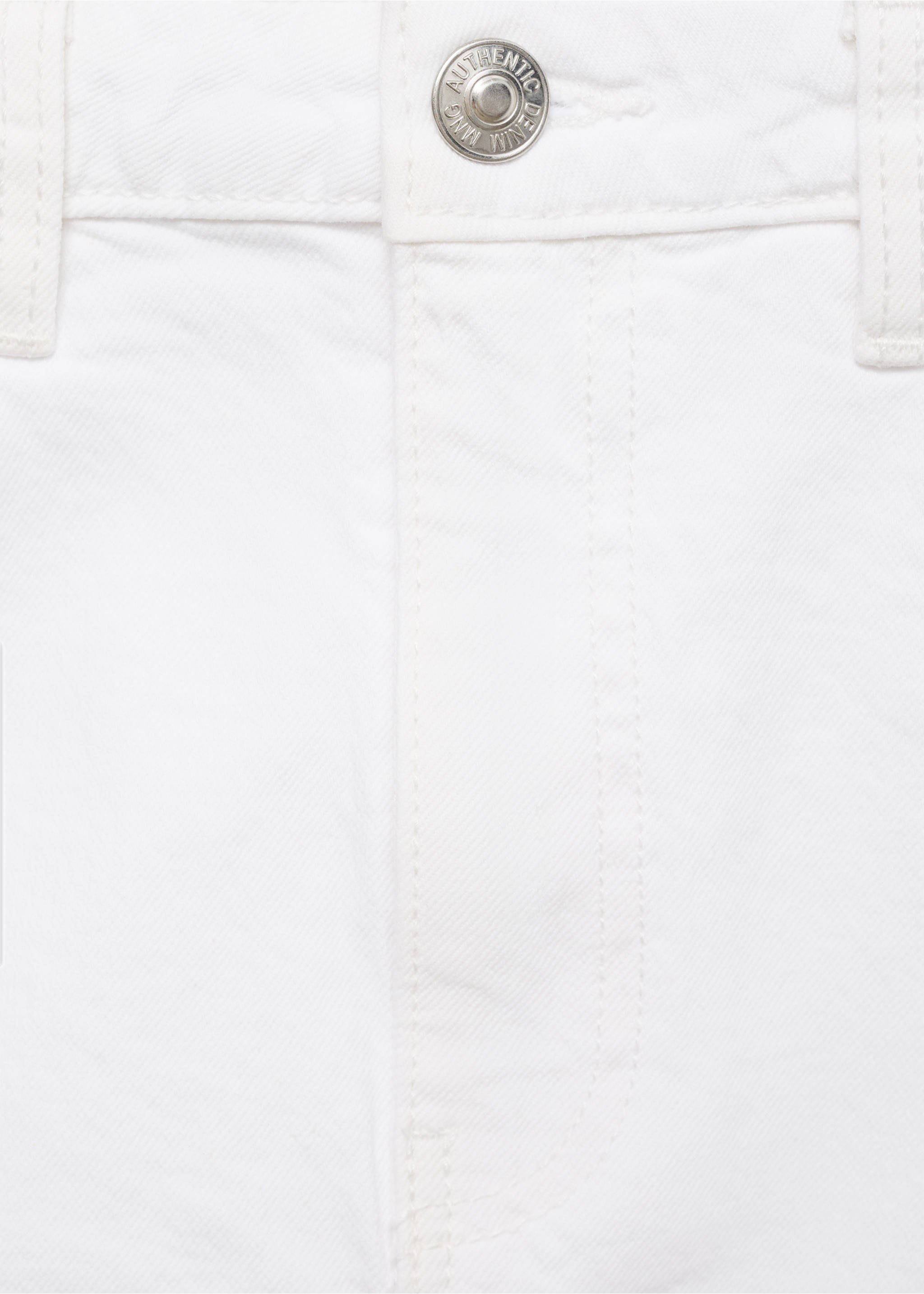 Jeans-Minirock mit ausgefranstem Saum - Detail des Artikels 8, Cremeweiß. Ref: 87046337-00.