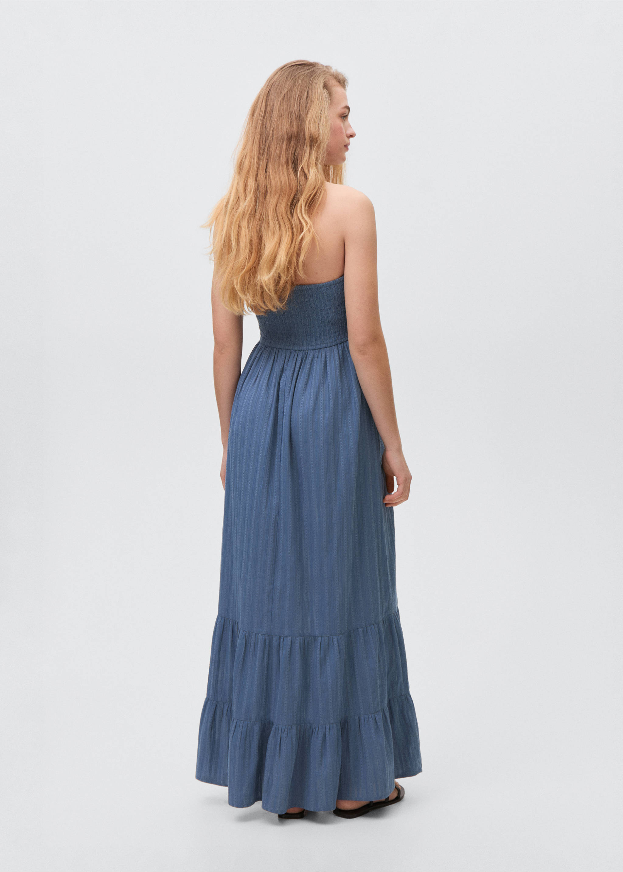 Maxikleid mit Häkel-Einsatz - Rückseite des Artikels, Blau. Ref: 87046339-00.