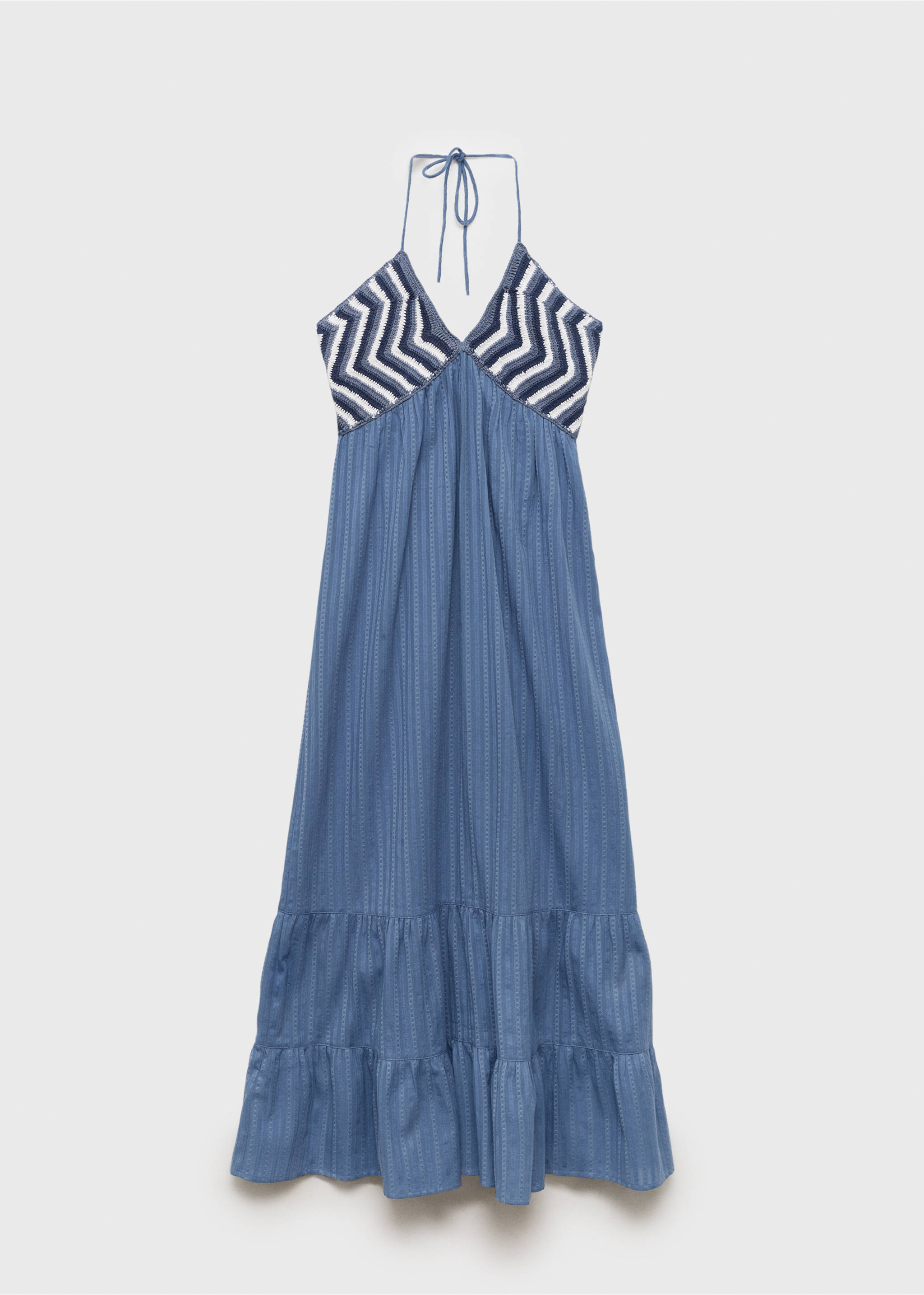 Sukienka maxi z szydełkowym panelem - Artykuł bez modela/modelki, Niebieski. Ref: 87046339-00.