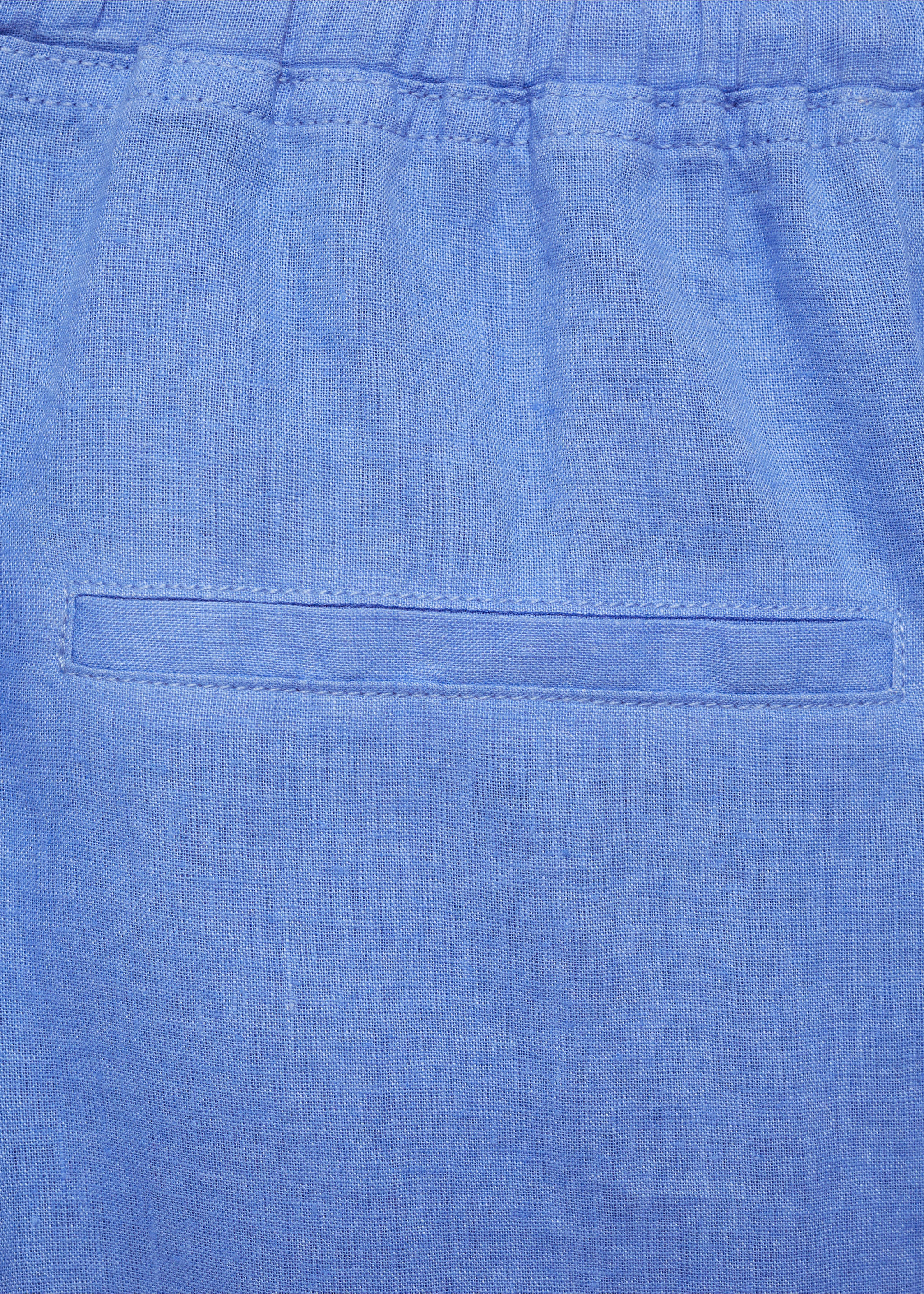 Straight linen-blend trousers - Details of the article 0, Blue. Ref: 87046342-00.