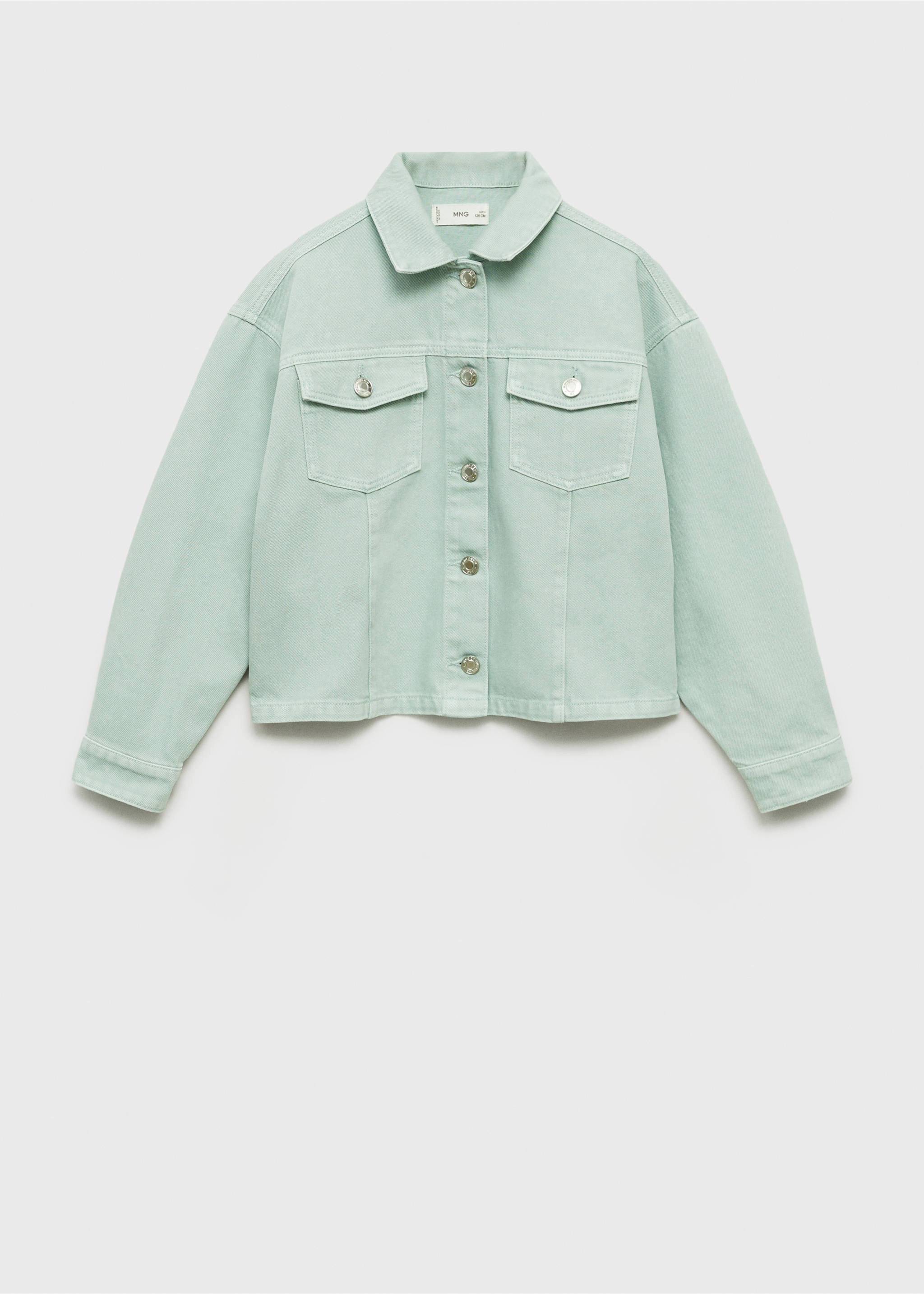 Jeansjacke mit Taschen - Artikel ohne Model, Pastellgrün. Ref: 87046345-00.