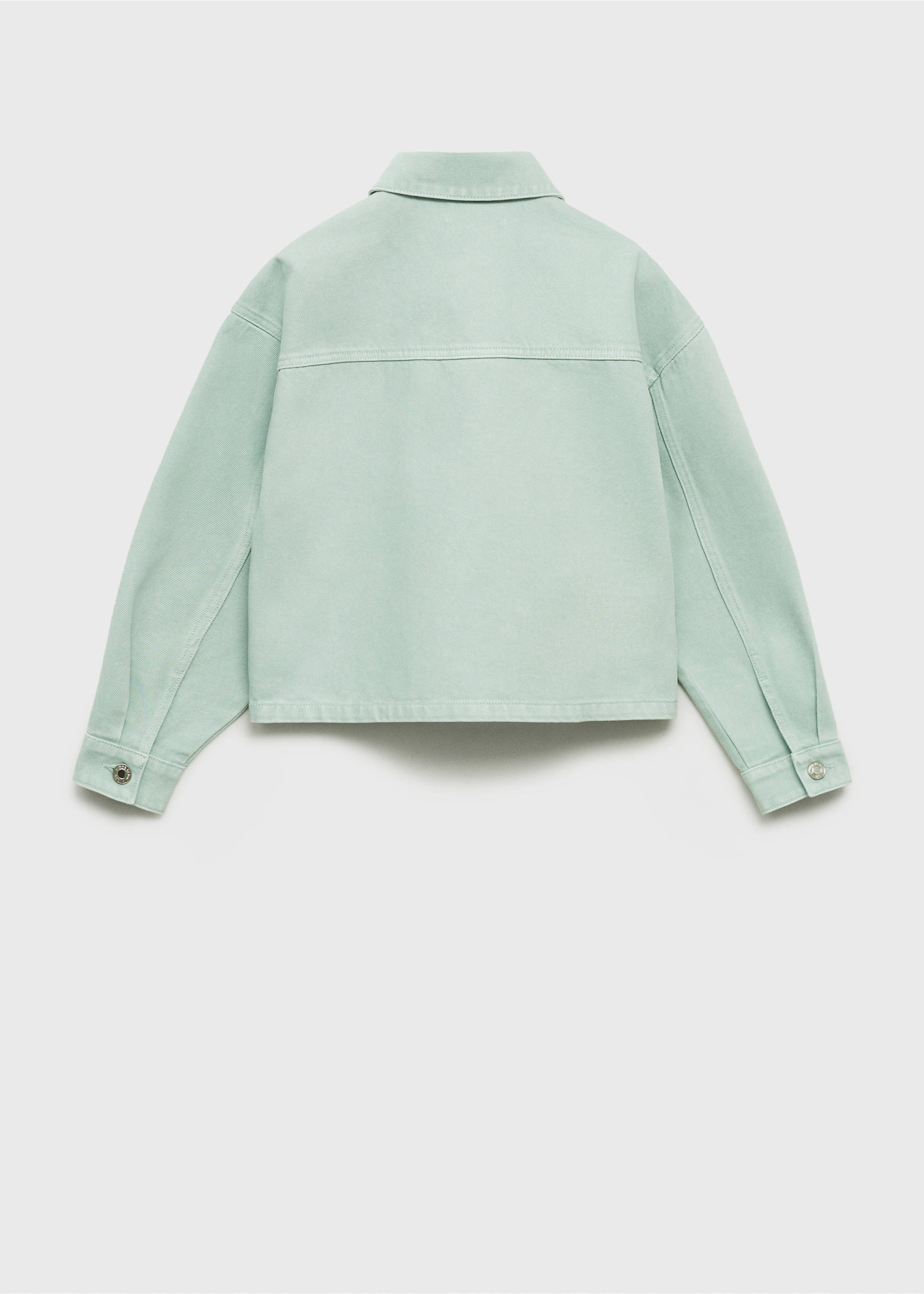 Jeansjacke mit Taschen - Rückseite des Artikels, Pastellgrün. Ref: 87046345-00.