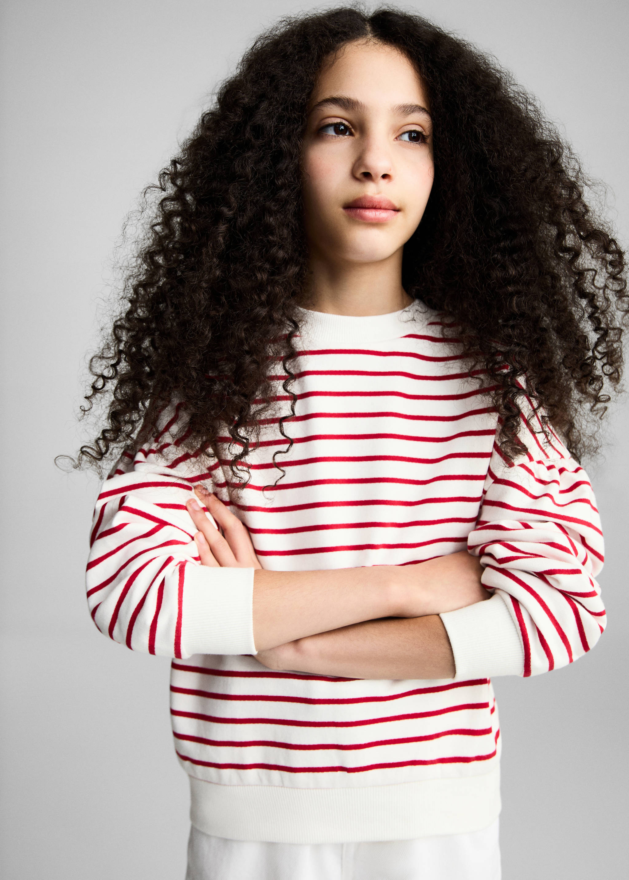 Striped cotton-blend sweatshirt - Medium plane