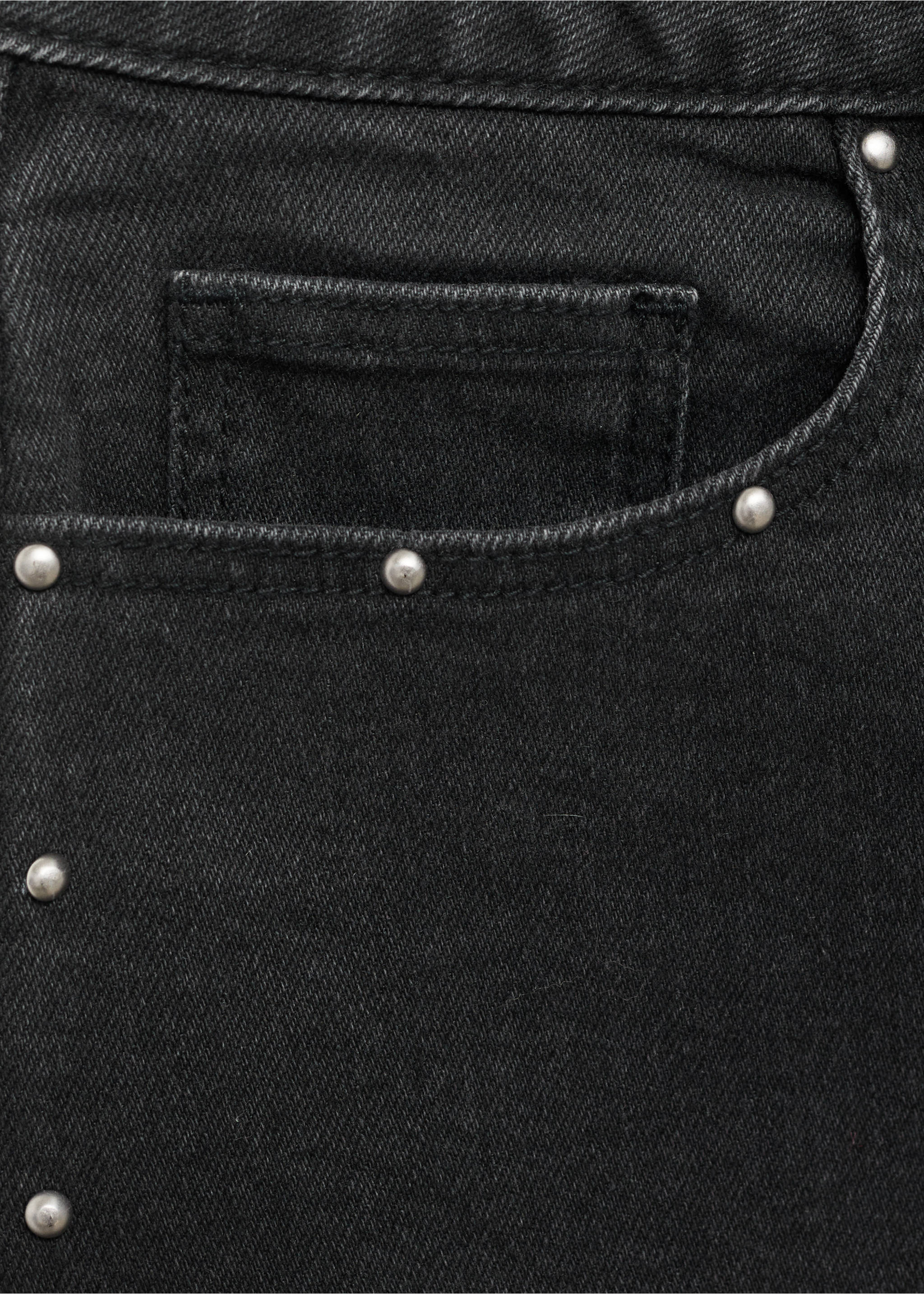 Shorts vaqueros tachuelas - Detalle del artículo 0, Denim negro. Ref: 87046351-00.