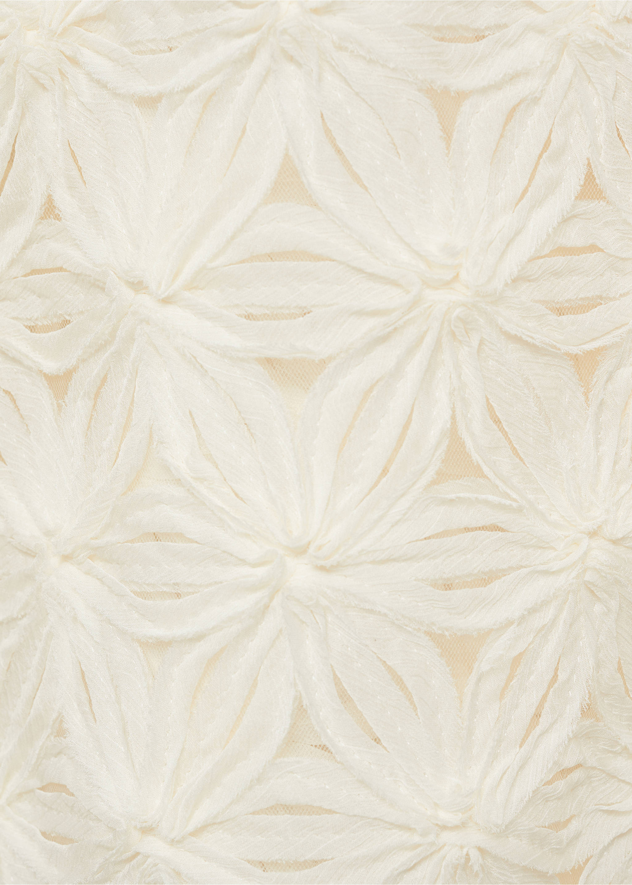 Opengewerkte blouse met bloemetjestextuur - Detail van het artikel 0, Ecru. Ref: 87046353-00.