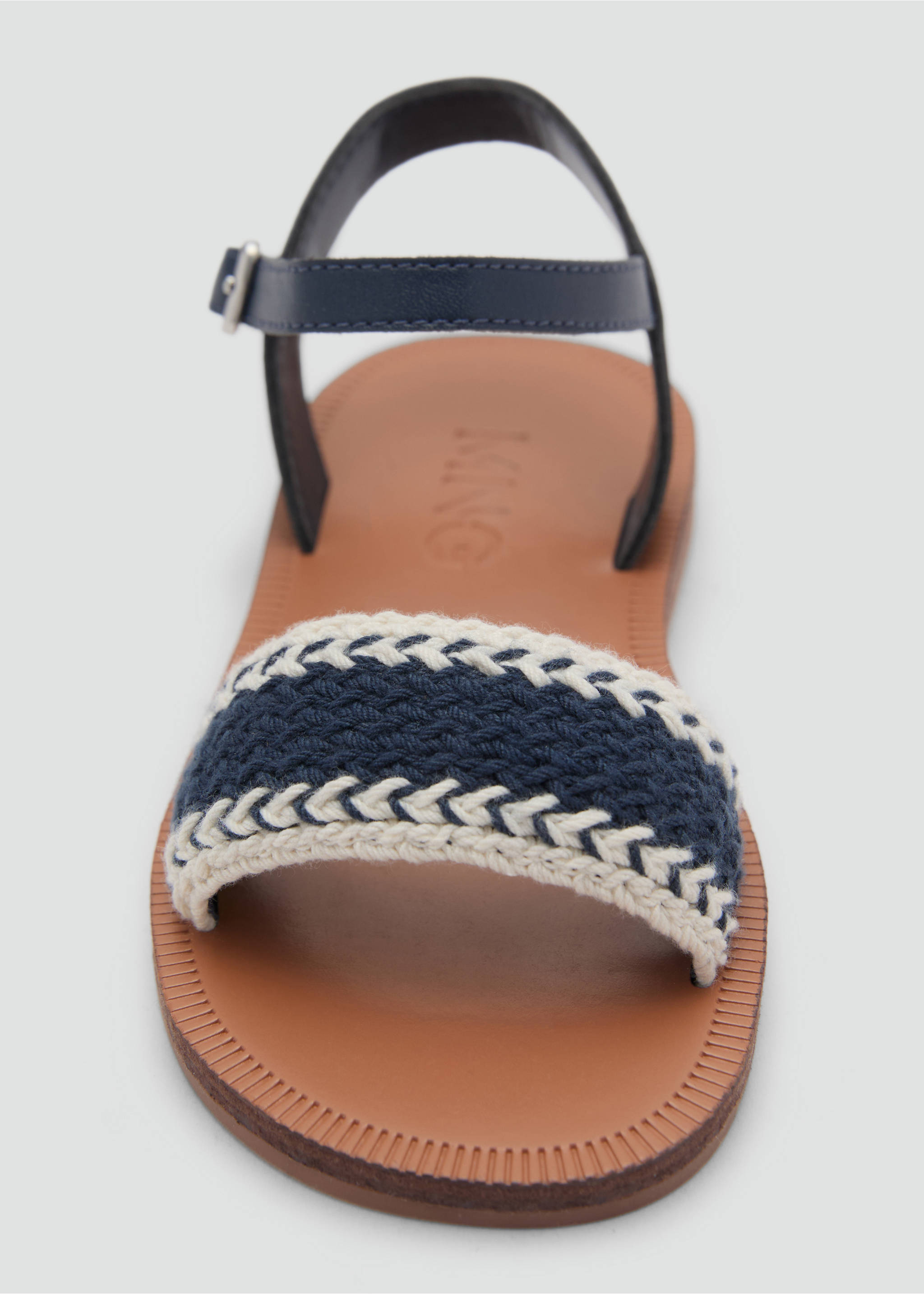 Sandals with braided strap - Details of the article 1, Blue. Ref: 87046358-00.
