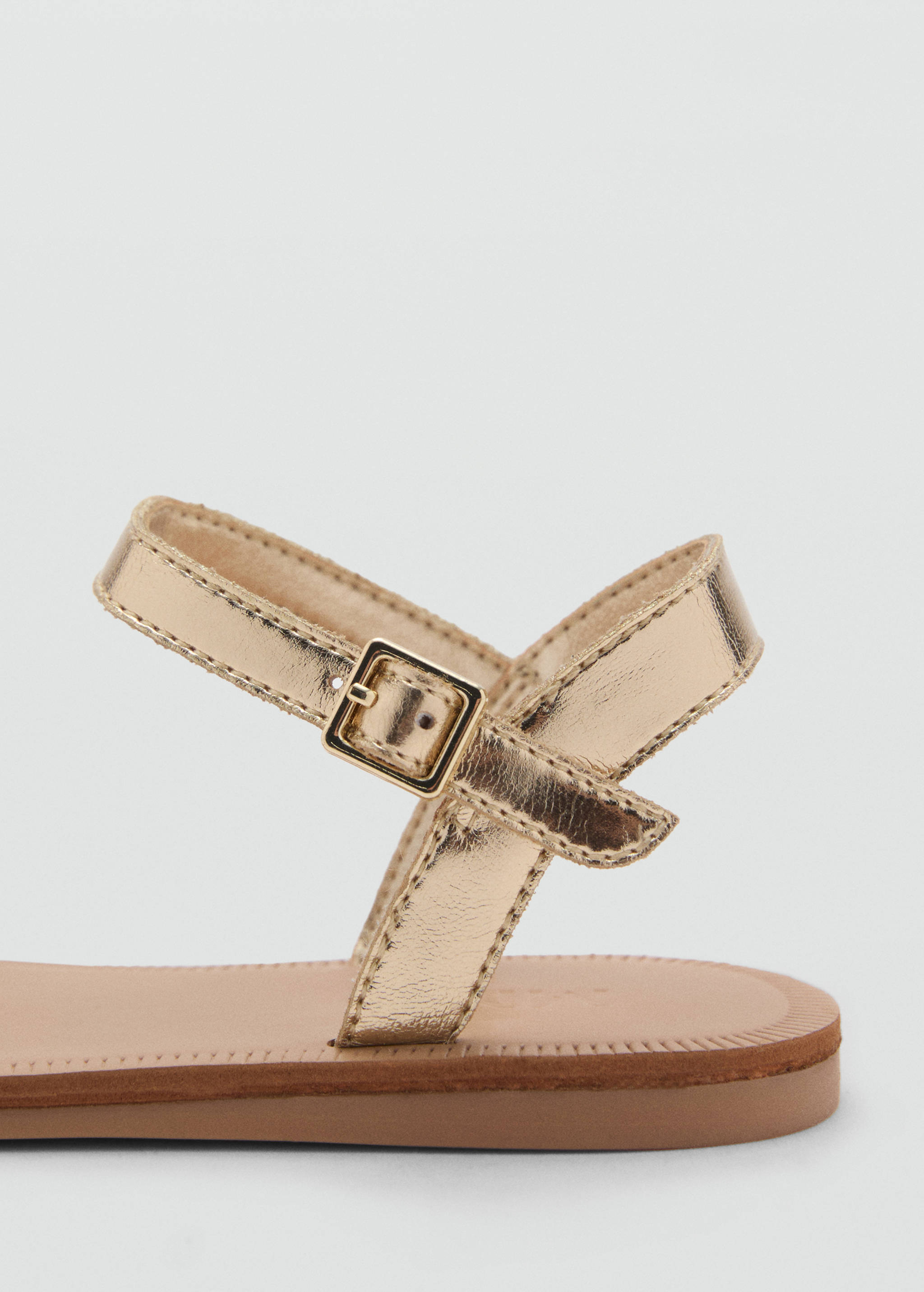 Metallische Sandale mit Blumen - Detail des Artikels 1