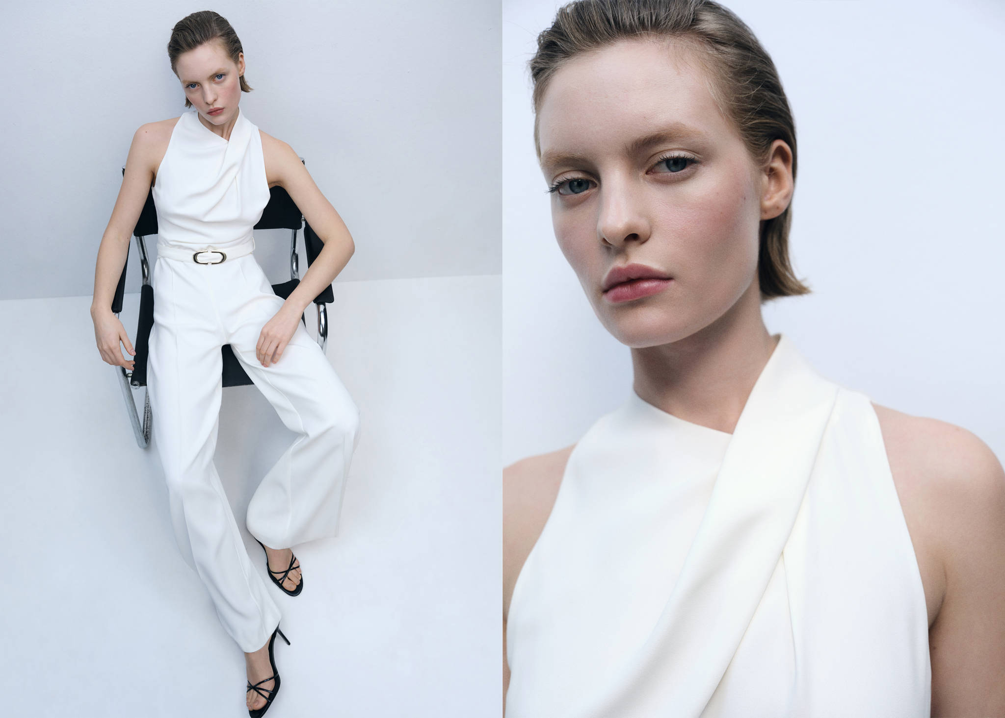 Belt long jumpsuit - Panoramic plane