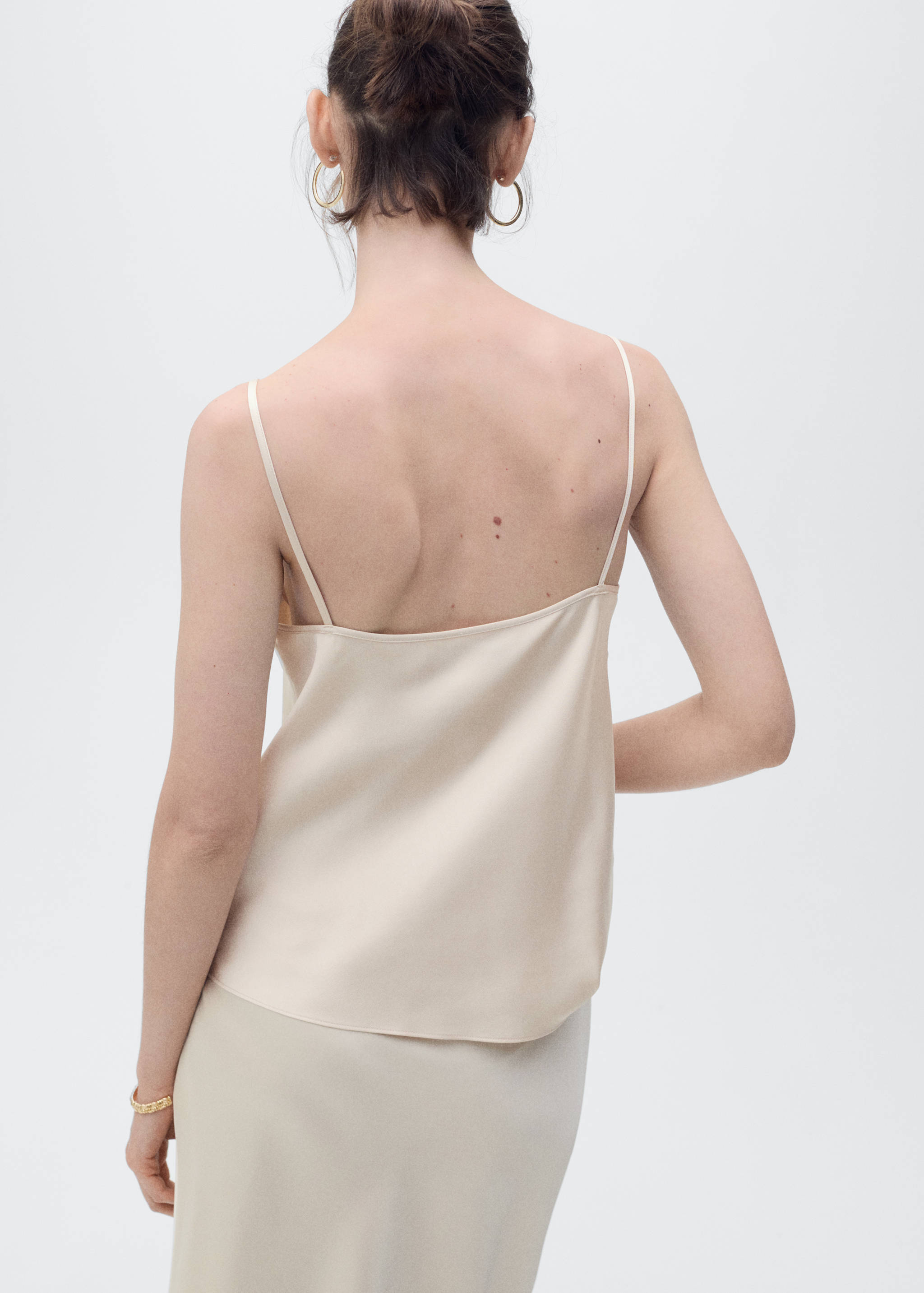 Satin top with draped neckline - Reverse of the article