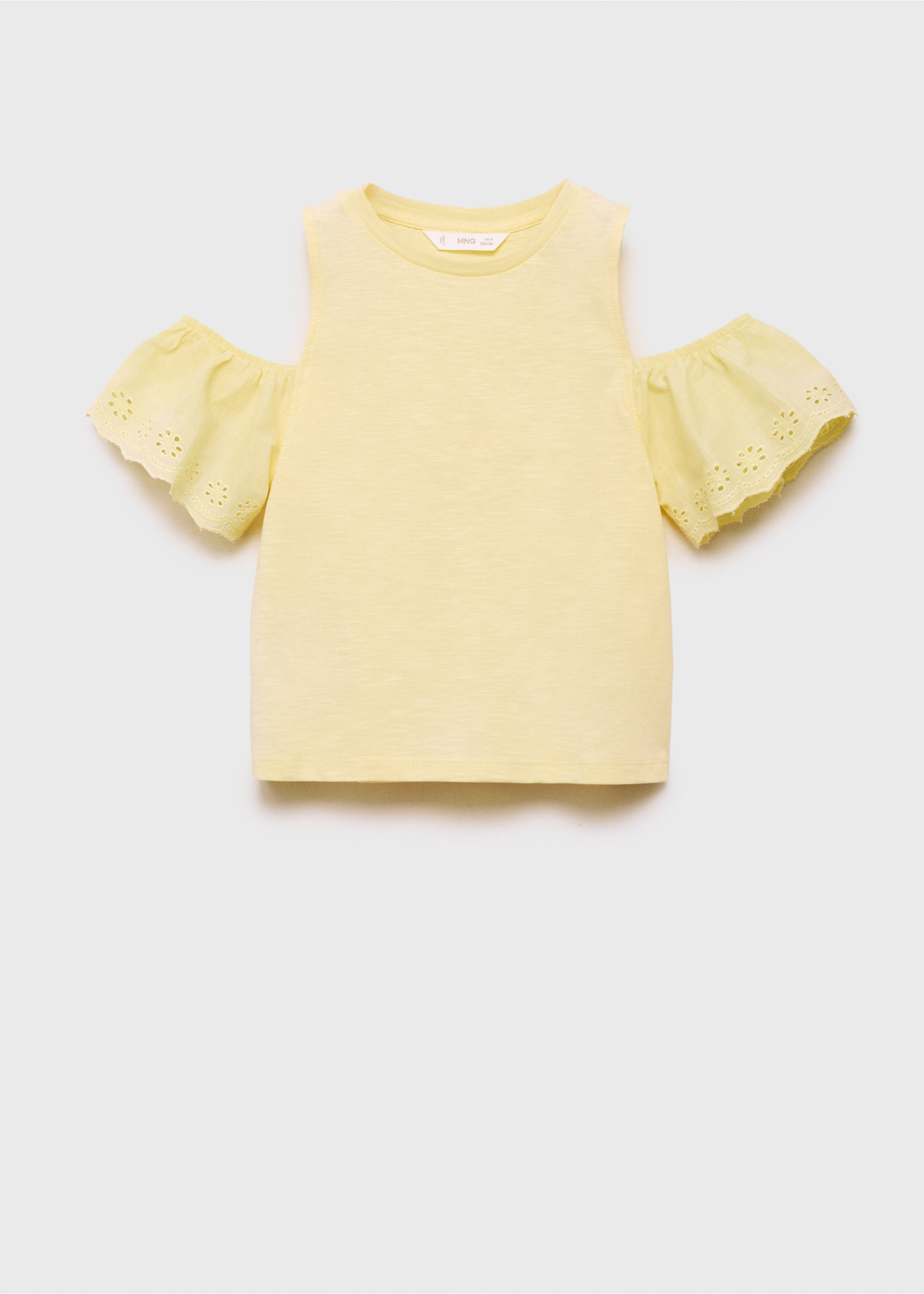 Cut-out t-shirt - Article without model, Yellow. Ref: 87046715-00.