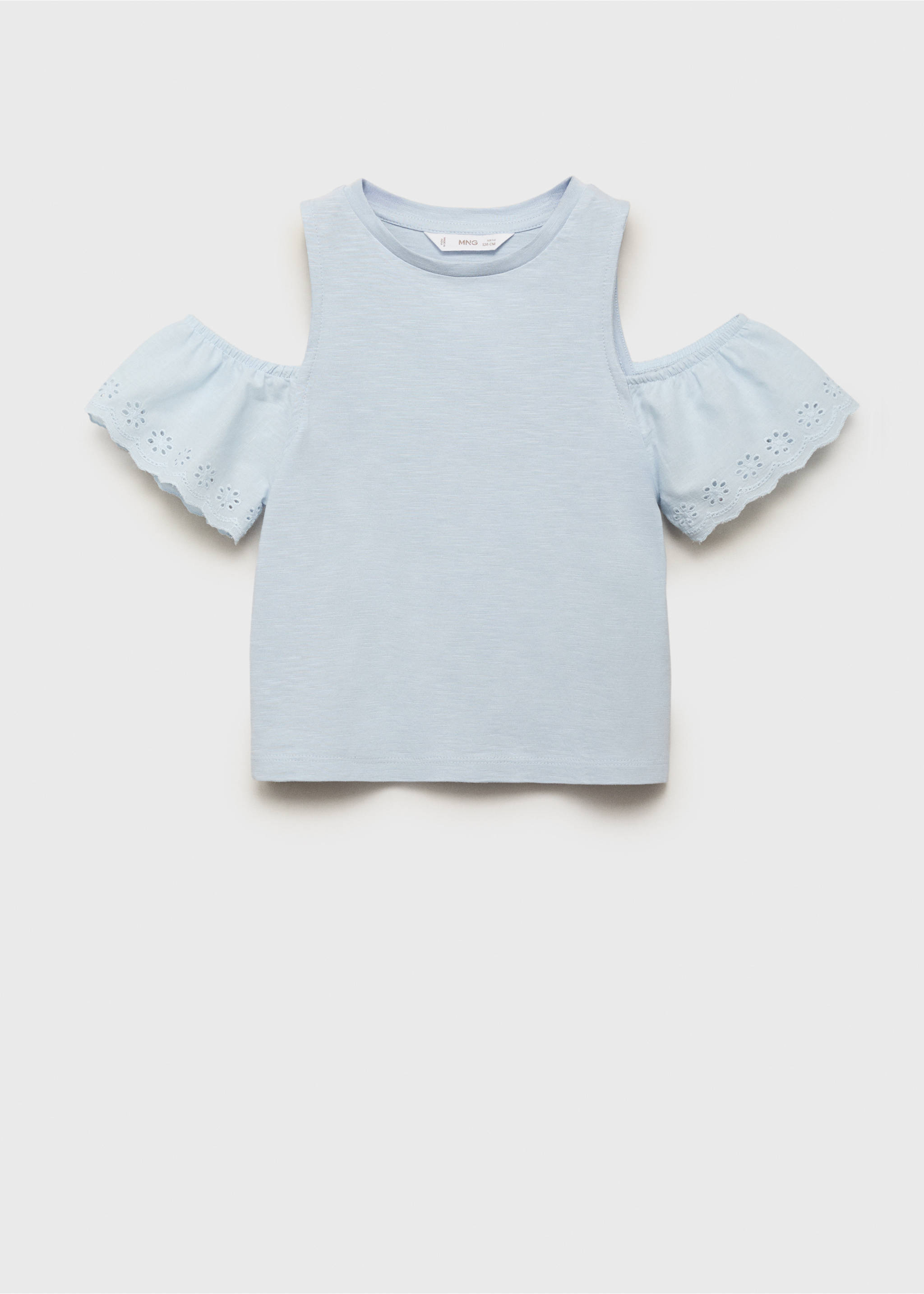Cut-out t-shirt - Article without model, Sky Blue. Ref: 87046715-00.