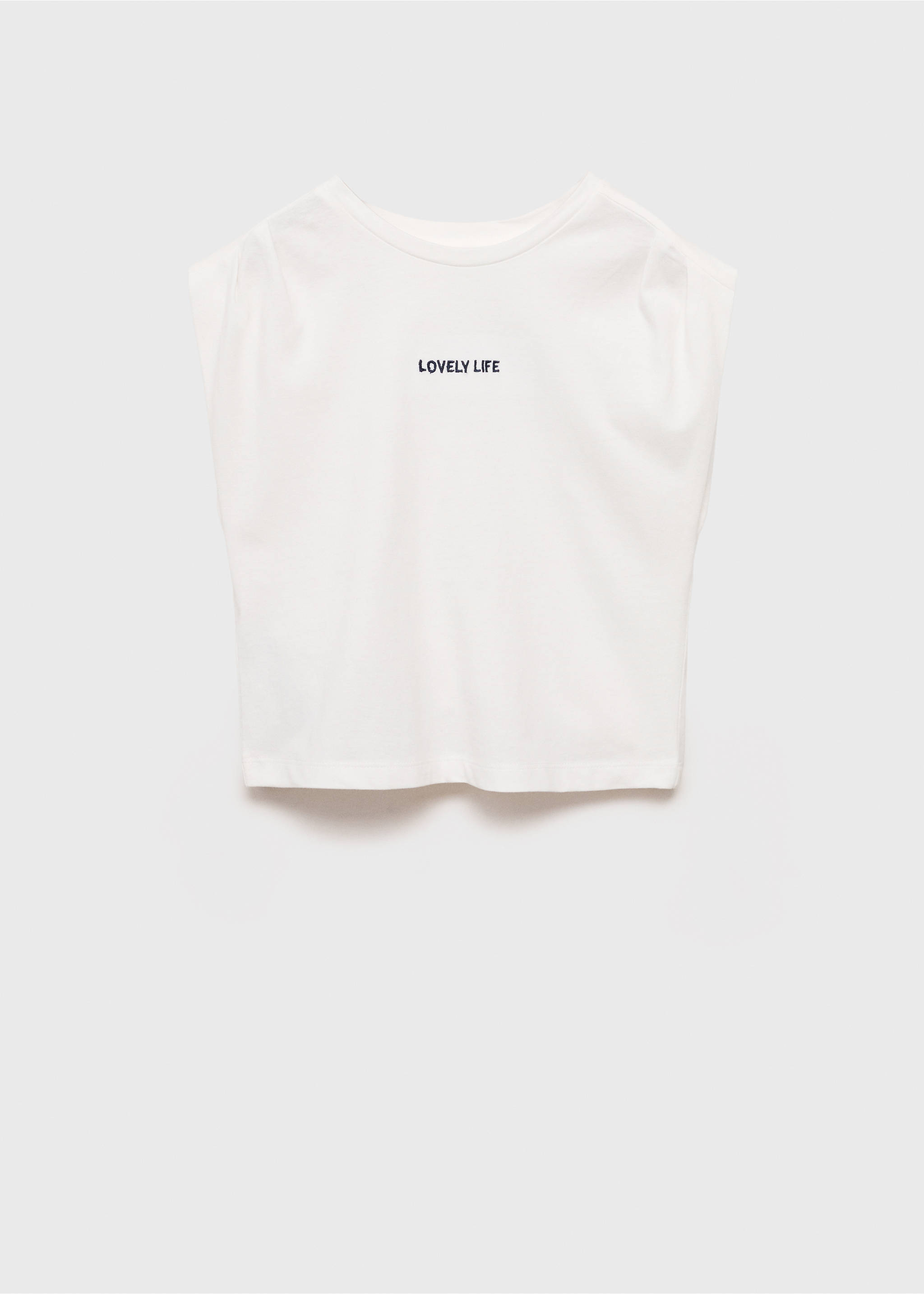 Camiseta mensaje pliegues hombros - Artículo sin modelo, Blanco roto. Ref: 87046716-00.
