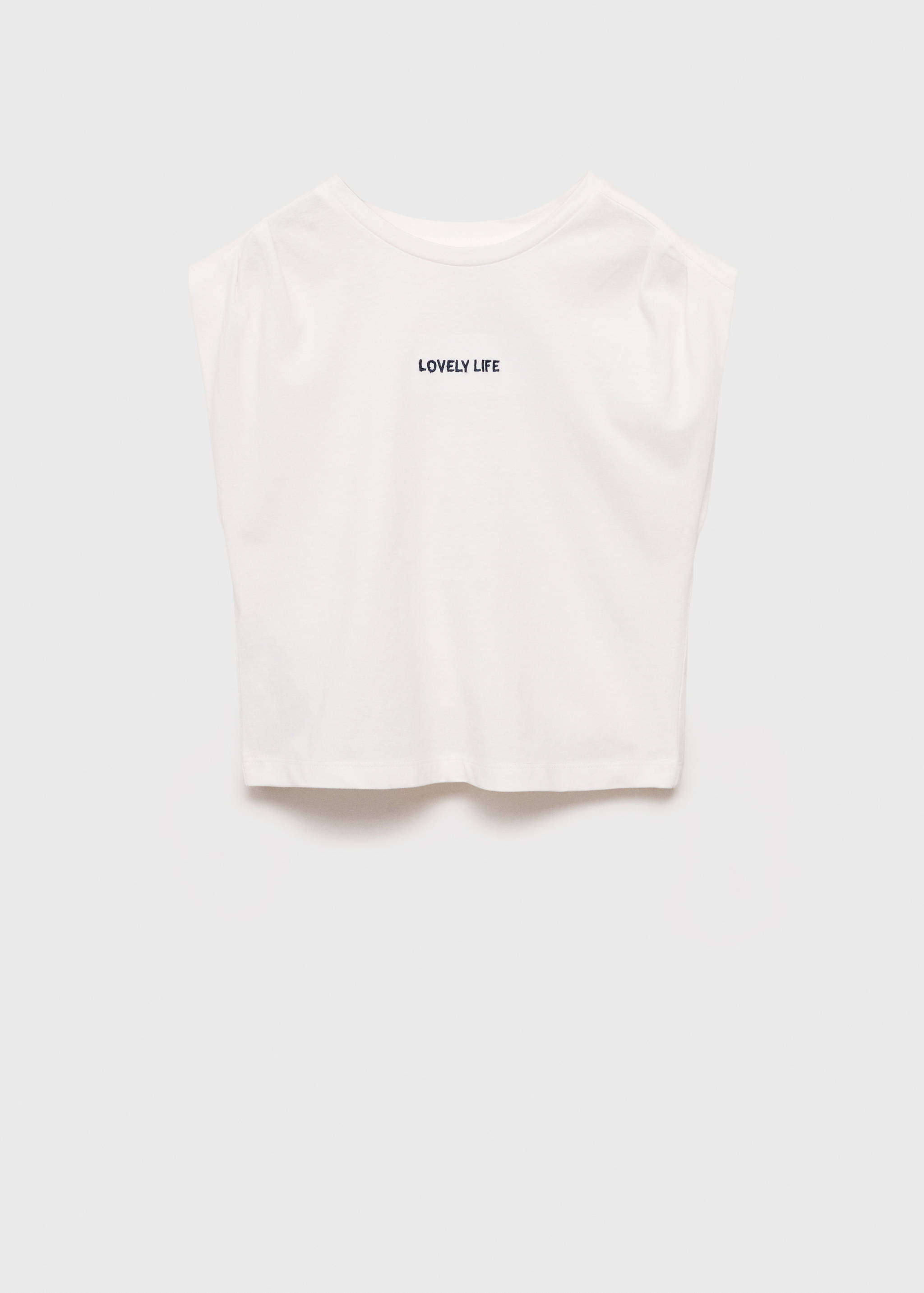 Camiseta mensaje pliegues hombros - Artículo sin modelo