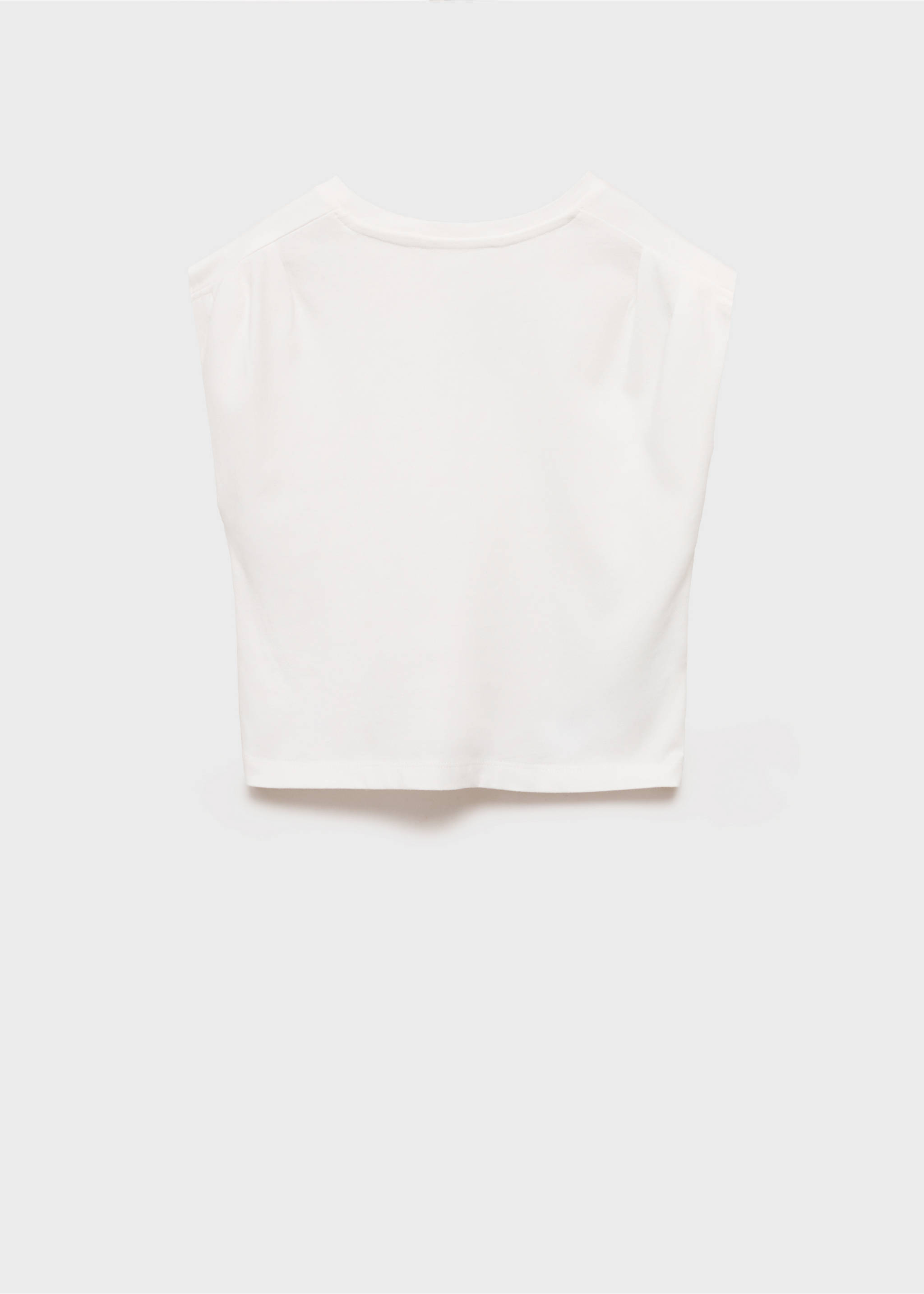 Camiseta mensaje pliegues hombros - Reverso del artículo, Blanco roto. Ref: 87046716-00.